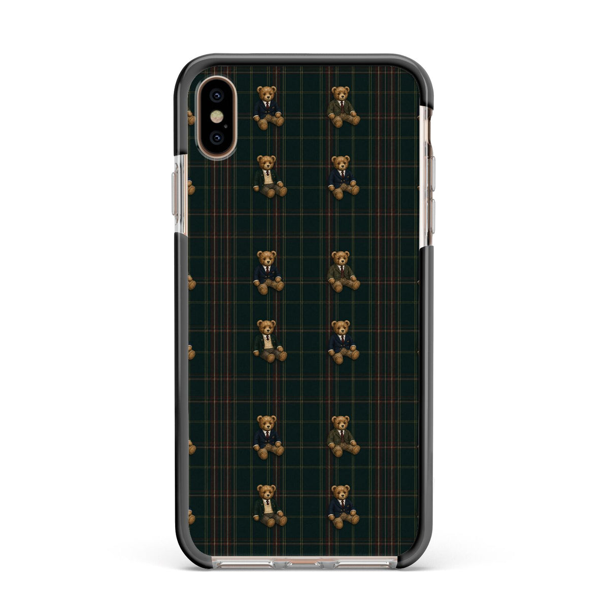 Teddy Traditions Apple iPhone Xs Max Impact Case Black Edge on Gold Phone