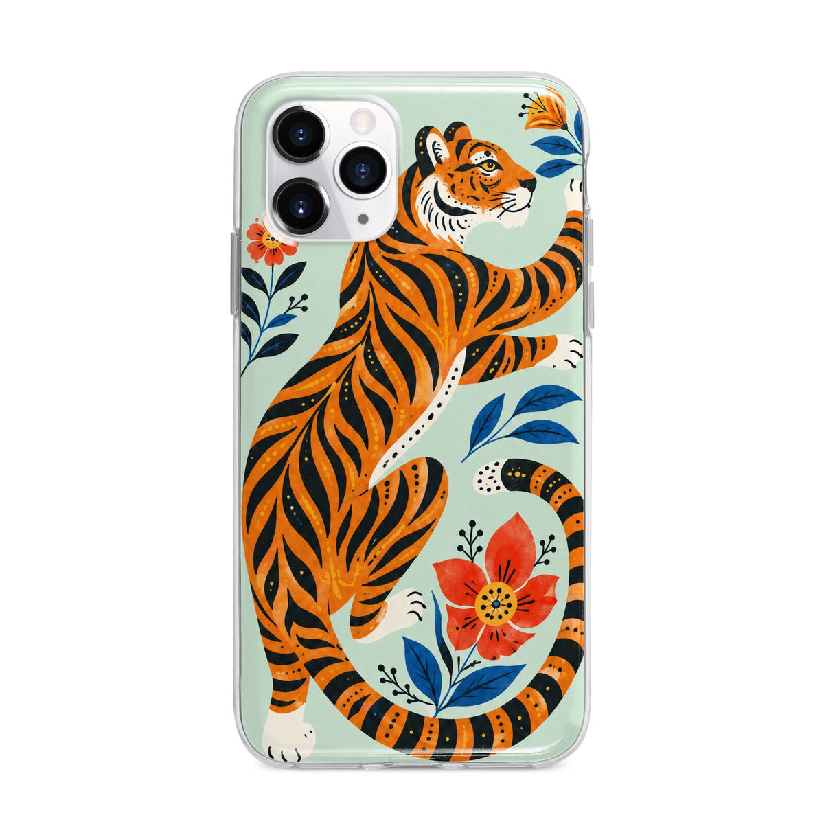 Tiger Reverie Apple iPhone 11 Pro Max in Silver with Bumper Case