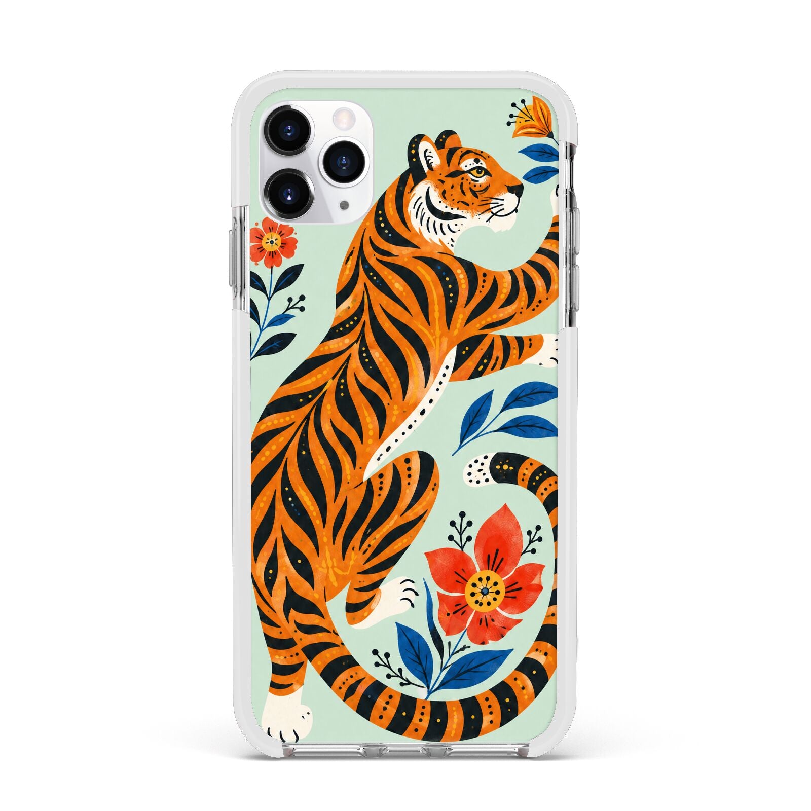 Tiger Reverie Apple iPhone 11 Pro Max in Silver with White Impact Case