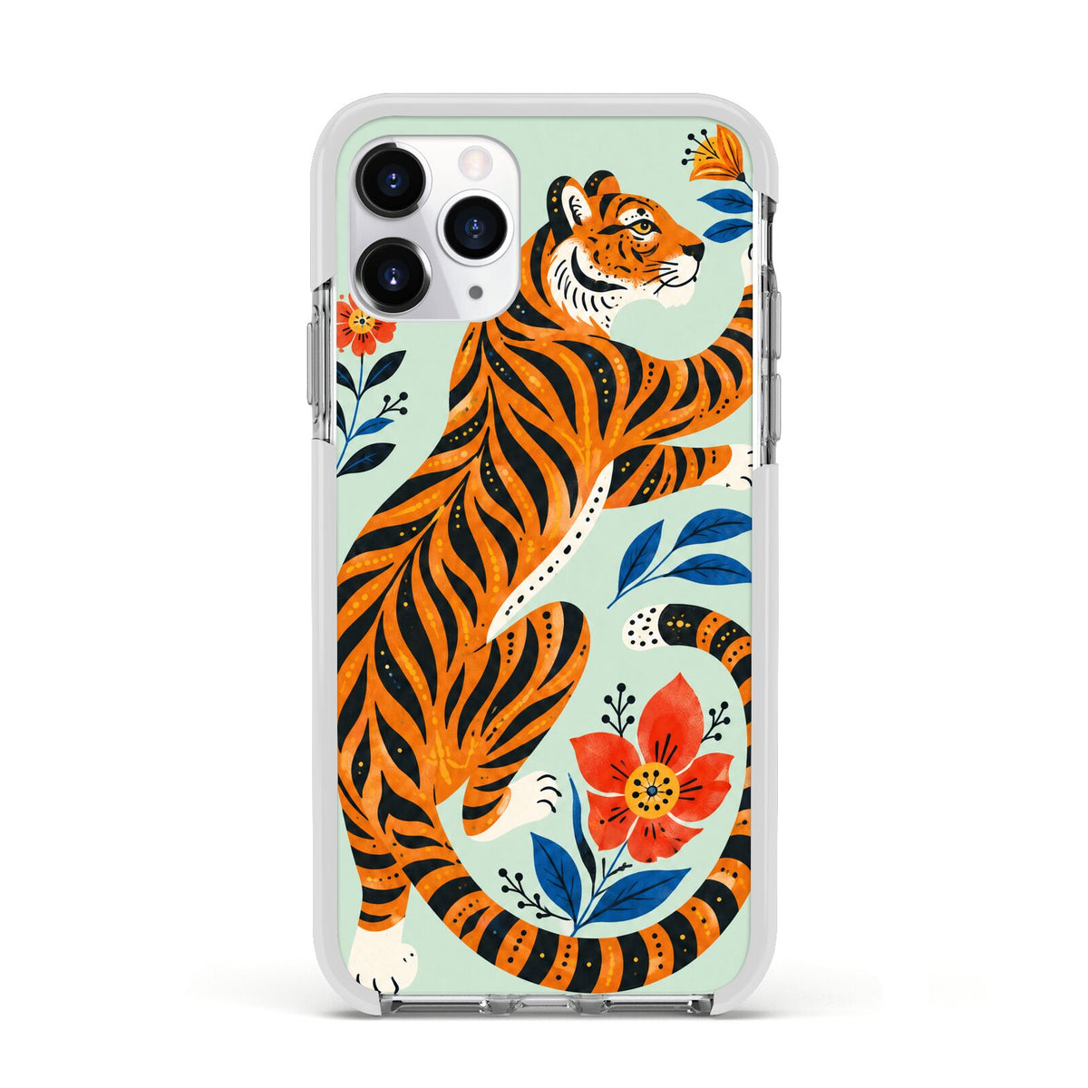 Tiger Reverie Apple iPhone 11 Pro in Silver with White Impact Case