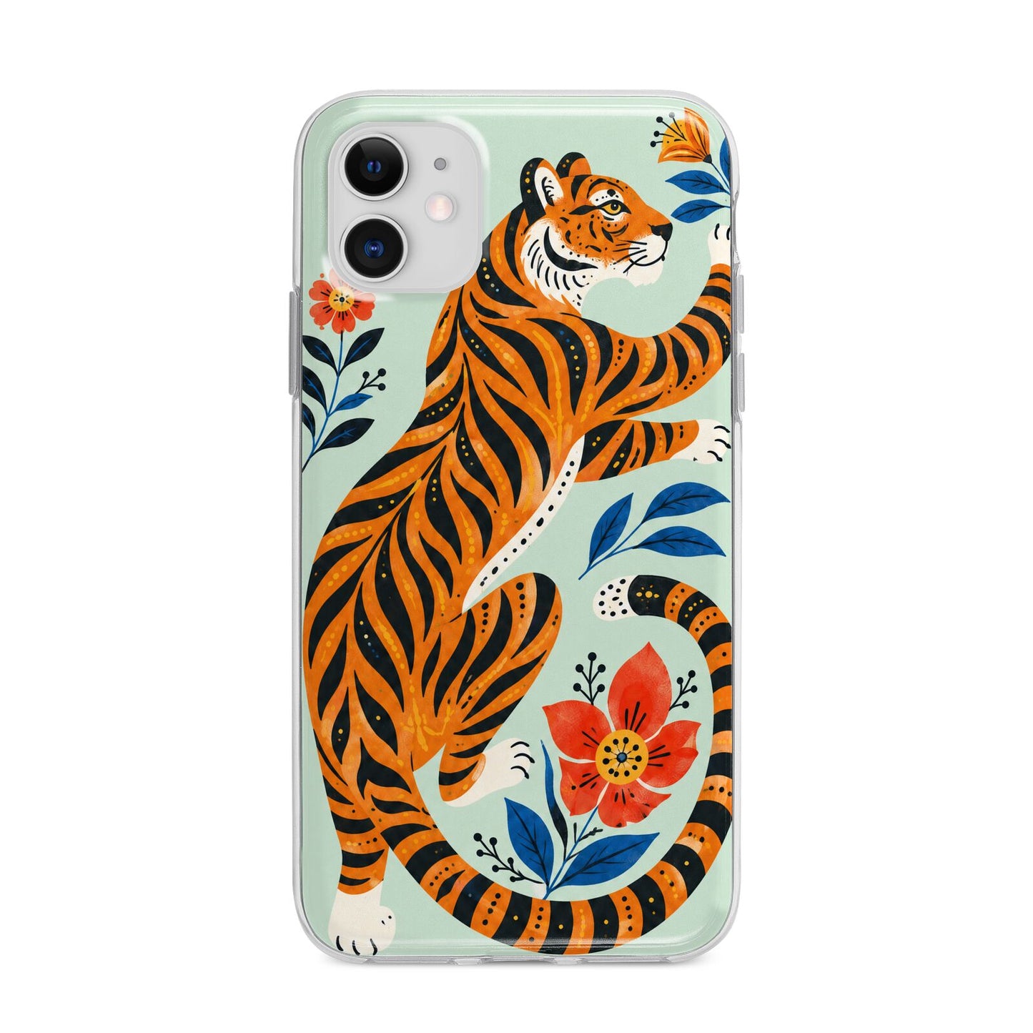 Tiger Reverie Apple iPhone 11 in White with Bumper Case