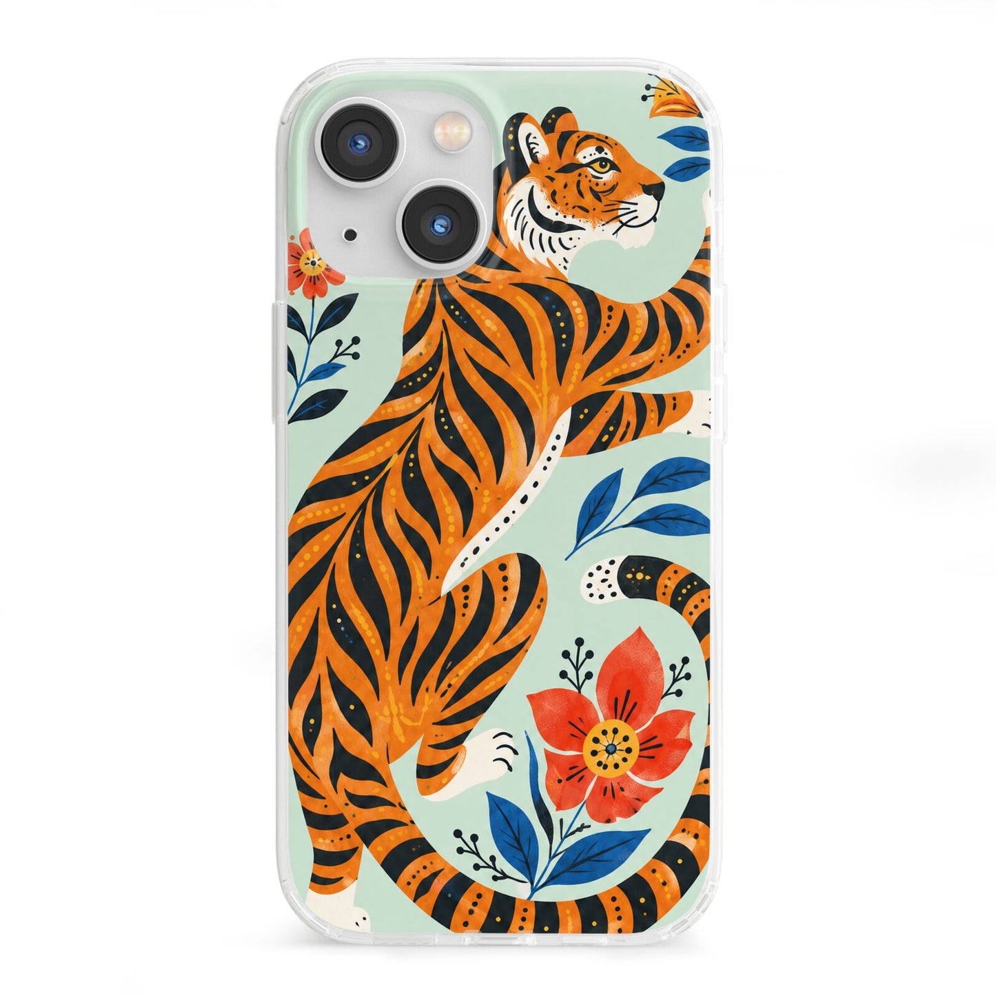 Tiger Reverie iPhone 13 Mini Clear Bumper Case