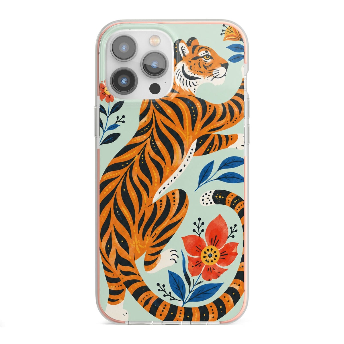 Tiger Reverie iPhone 13 Pro Max TPU Impact Case with Pink Edges