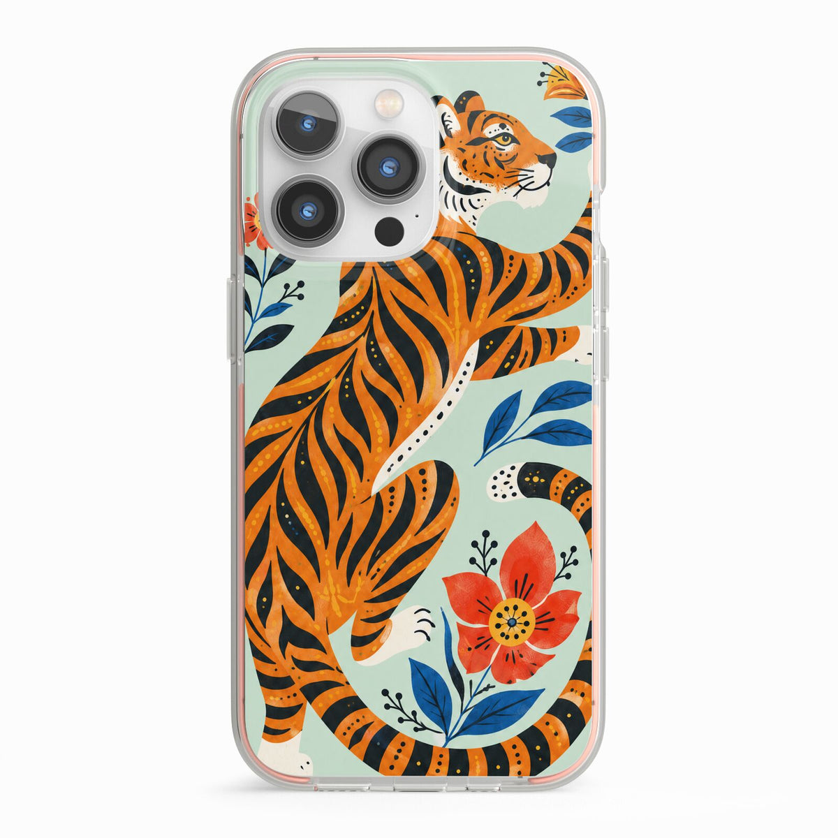 Tiger Reverie iPhone 13 Pro TPU Impact Case with Pink Edges