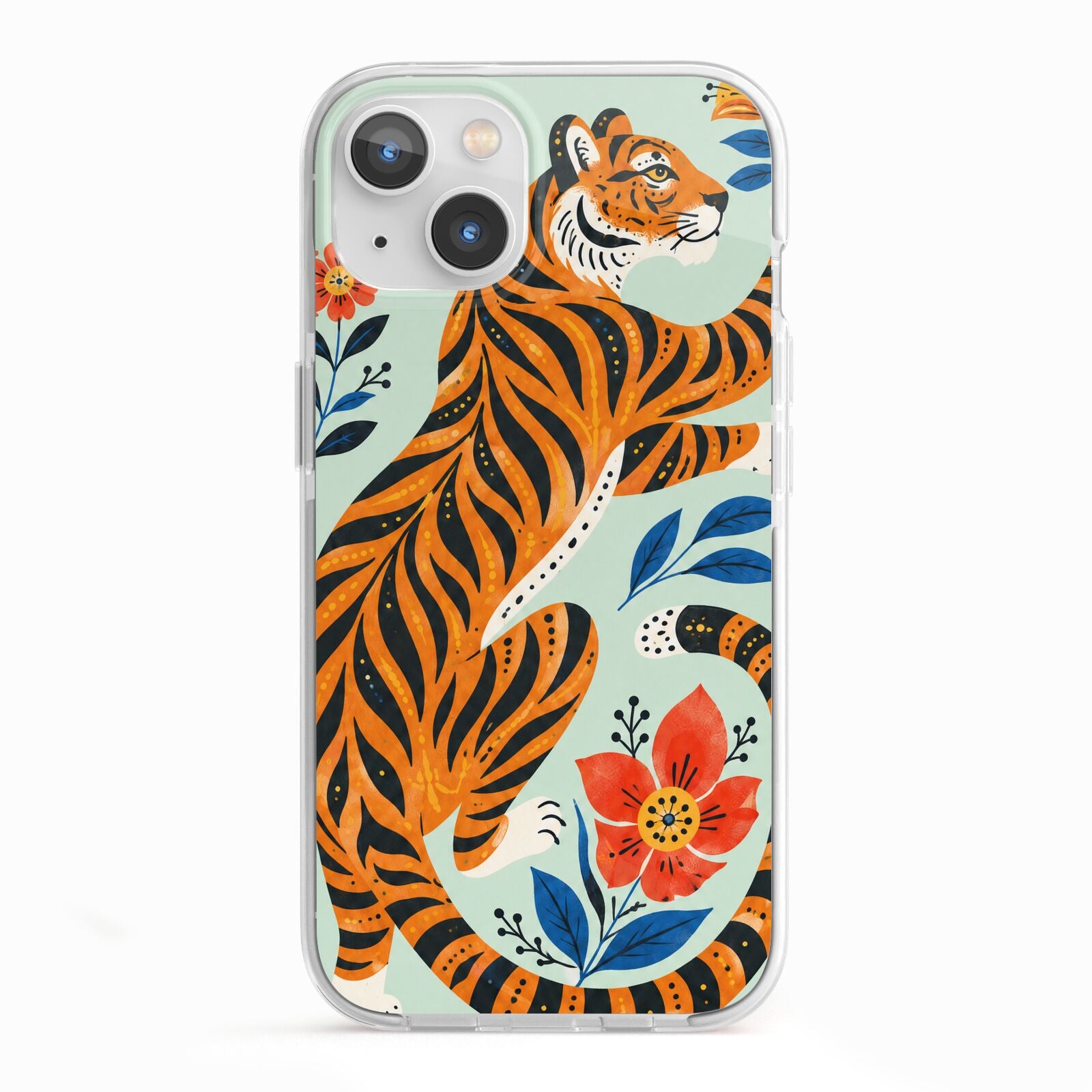 Tiger Reverie iPhone 13 TPU Impact Case with White Edges