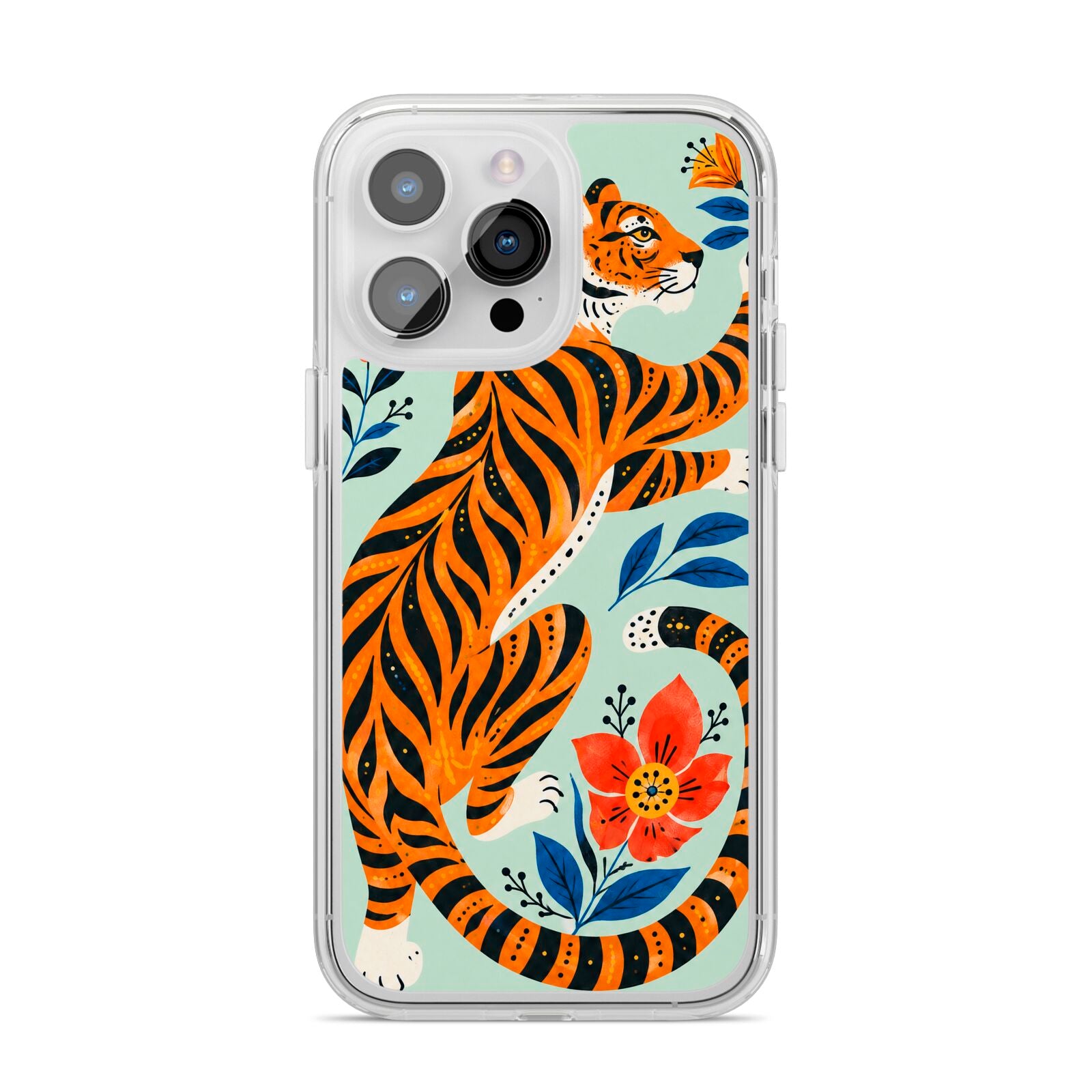 Tiger Reverie iPhone 14 Pro Max Clear Tough Case Silver