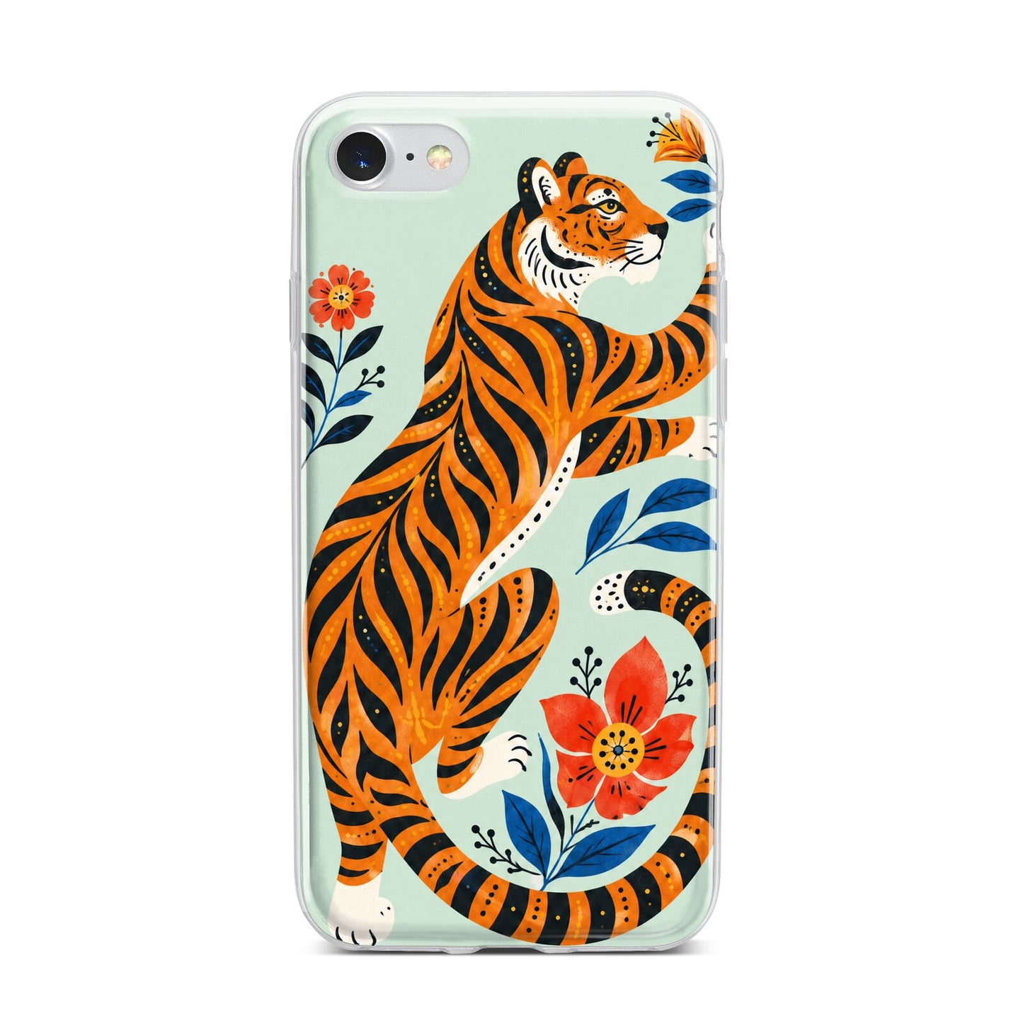 Tiger Reverie iPhone 7 Bumper Case on Silver iPhone