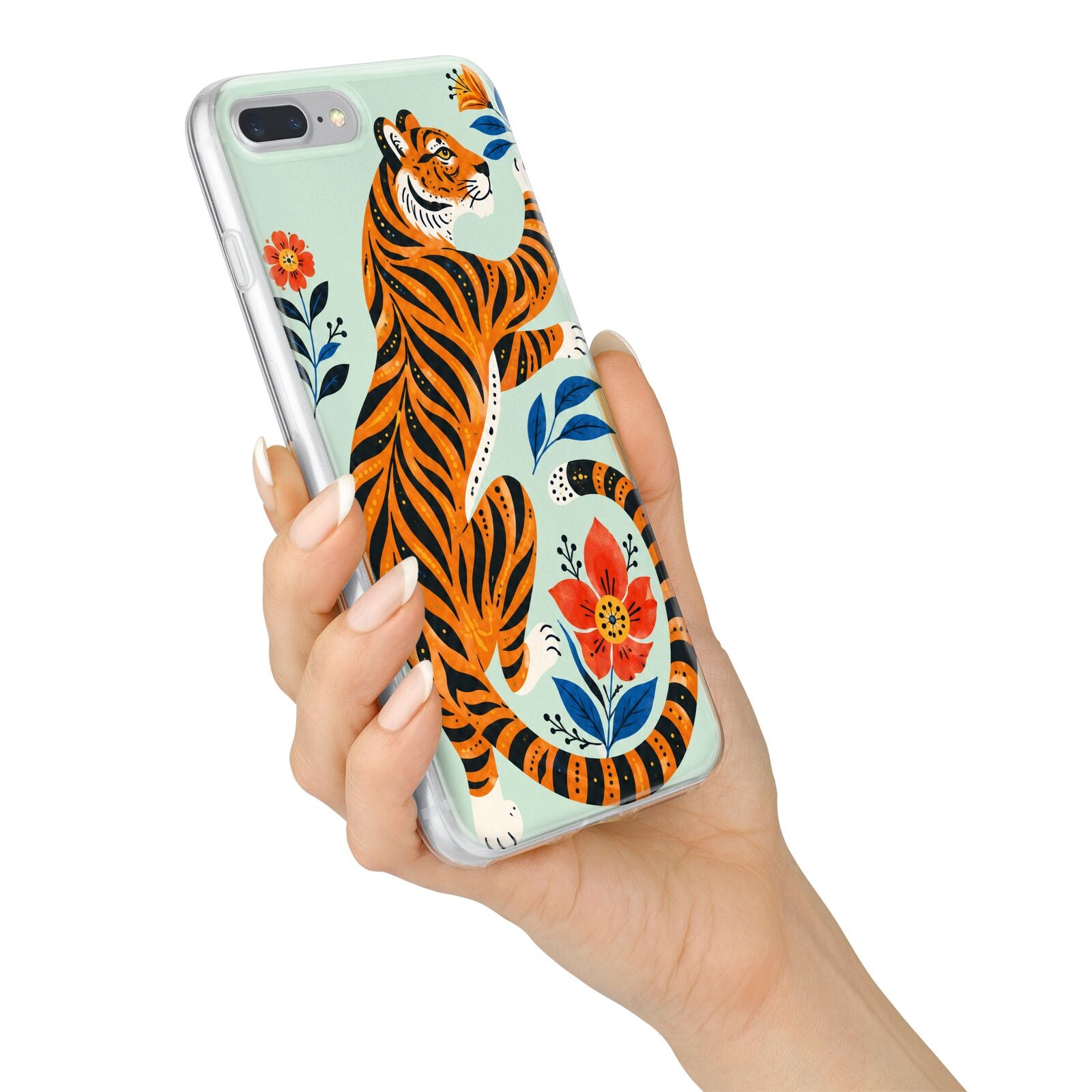 Tiger Reverie iPhone 7 Plus Bumper Case on Silver iPhone Alternative Image