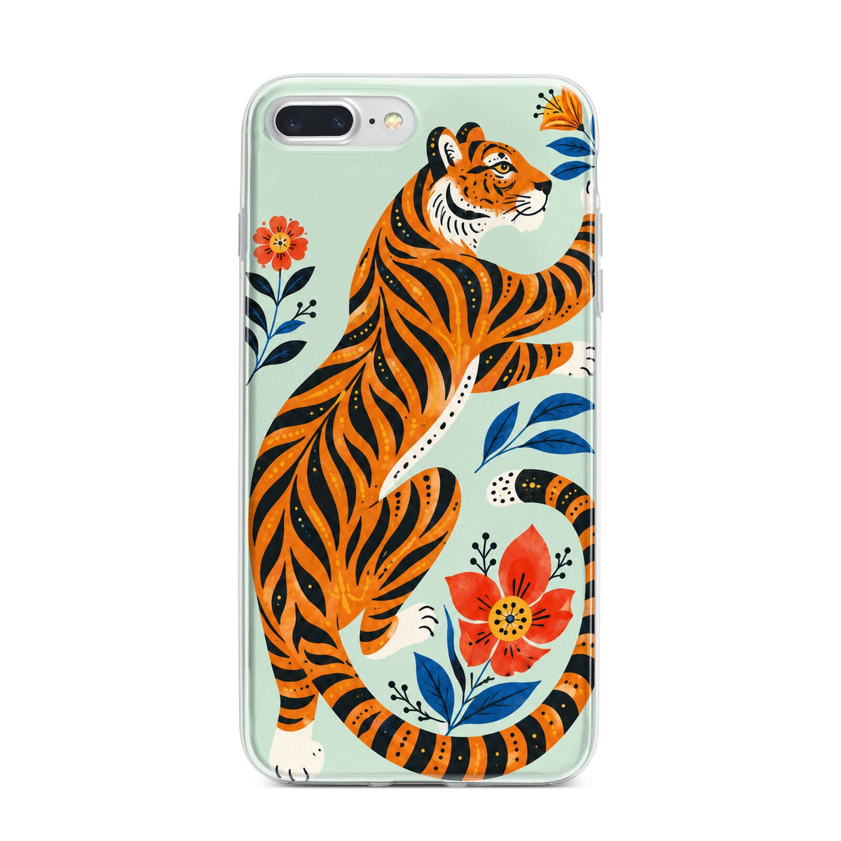 Tiger Reverie iPhone 7 Plus Bumper Case on Silver iPhone