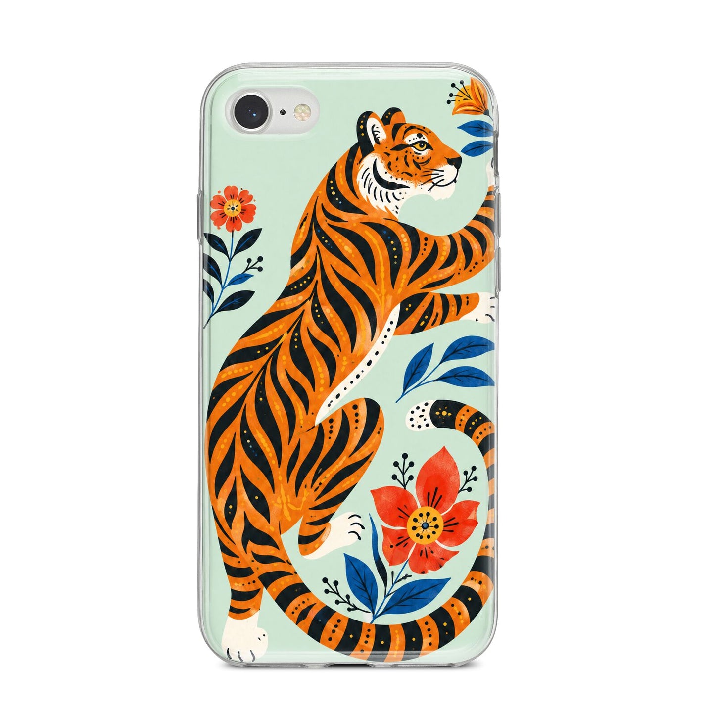 Tiger Reverie iPhone 8 Bumper Case on Silver iPhone