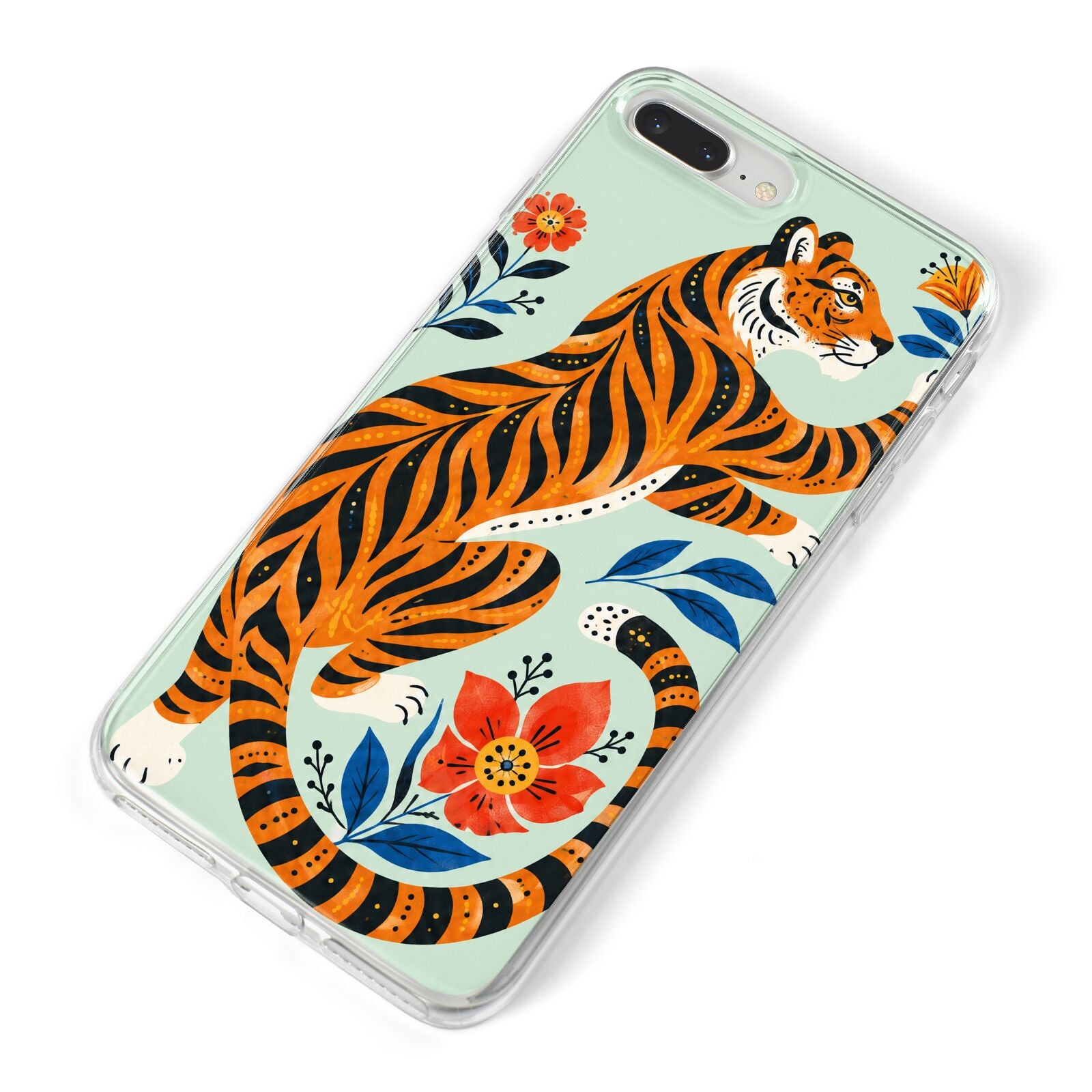 Tiger Reverie iPhone 8 Plus Bumper Case on Silver iPhone Alternative Image