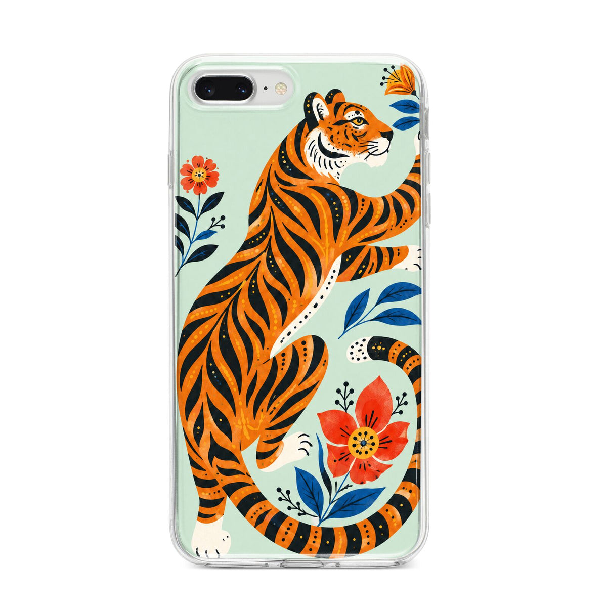 Tiger Reverie iPhone 8 Plus Bumper Case on Silver iPhone