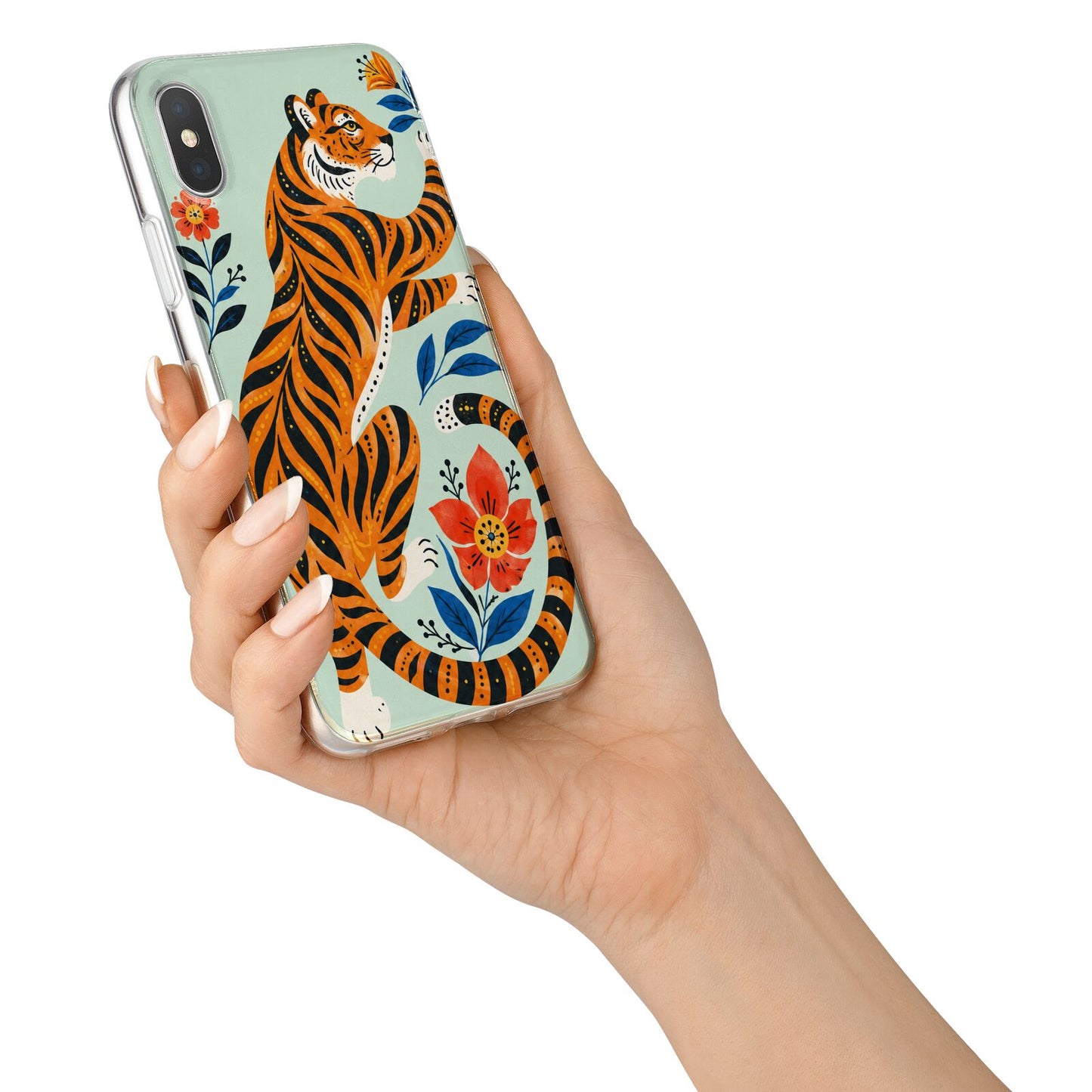 Tiger Reverie iPhone X Bumper Case on Silver iPhone Alternative Image 2