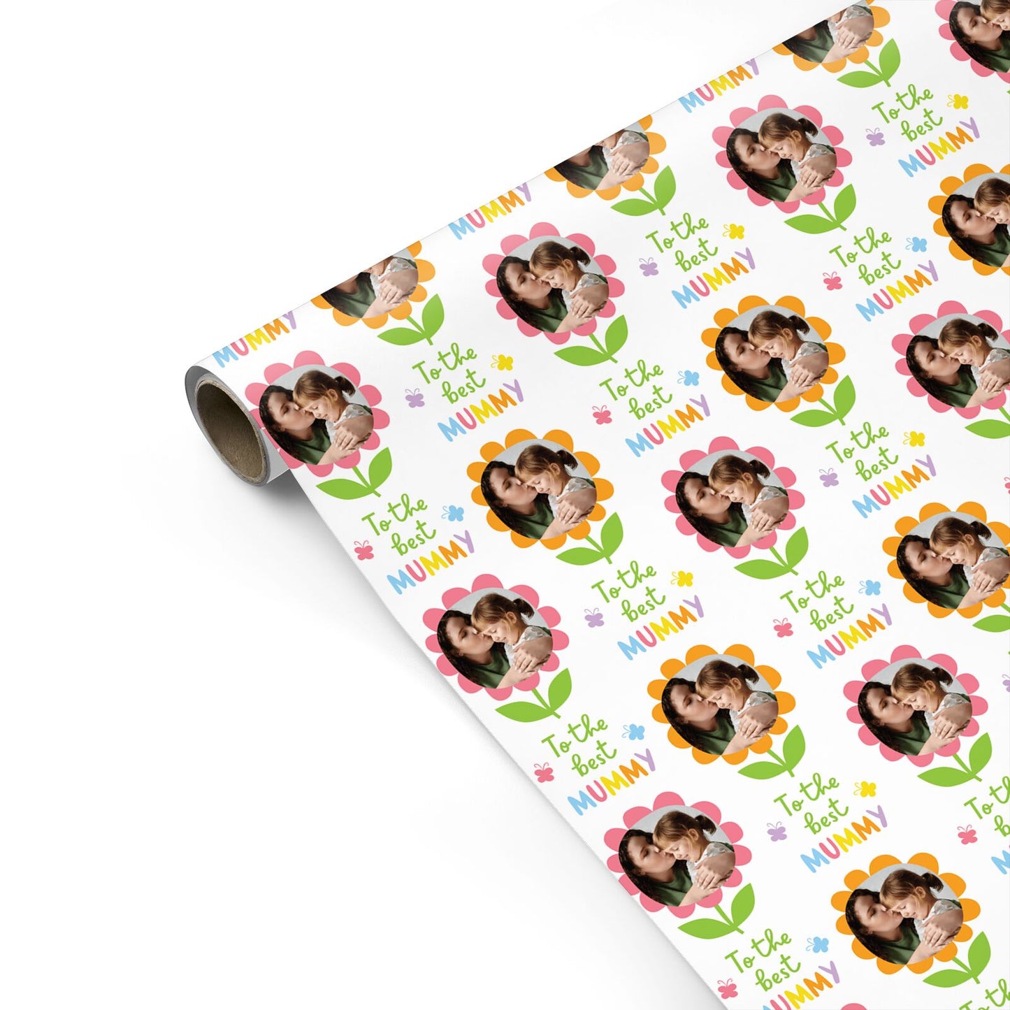 To The Best Mummy Floral Photo Design Personalised Gift Wrap