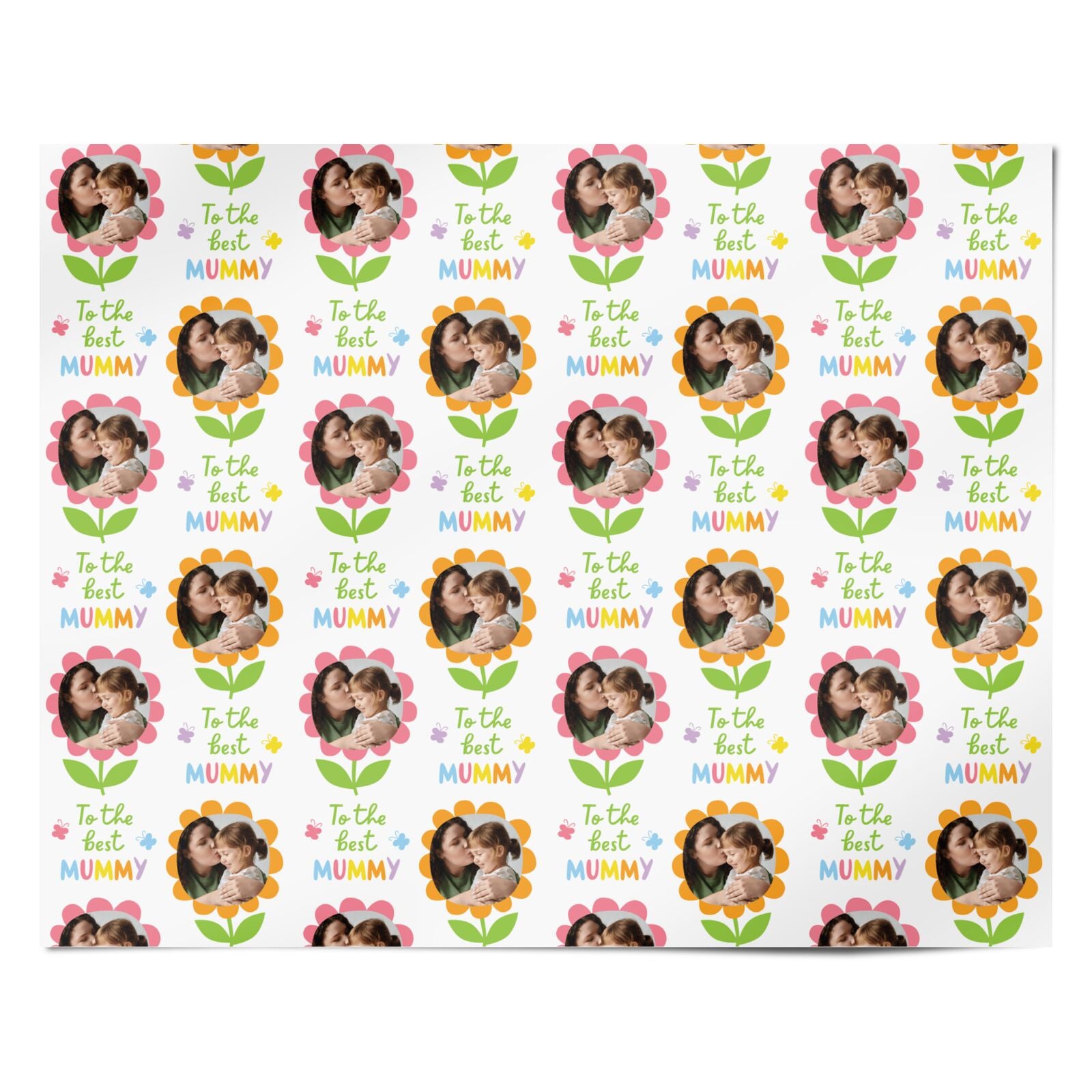 To The Best Mummy Floral Photo Design Personalised Wrapping Paper Alternative