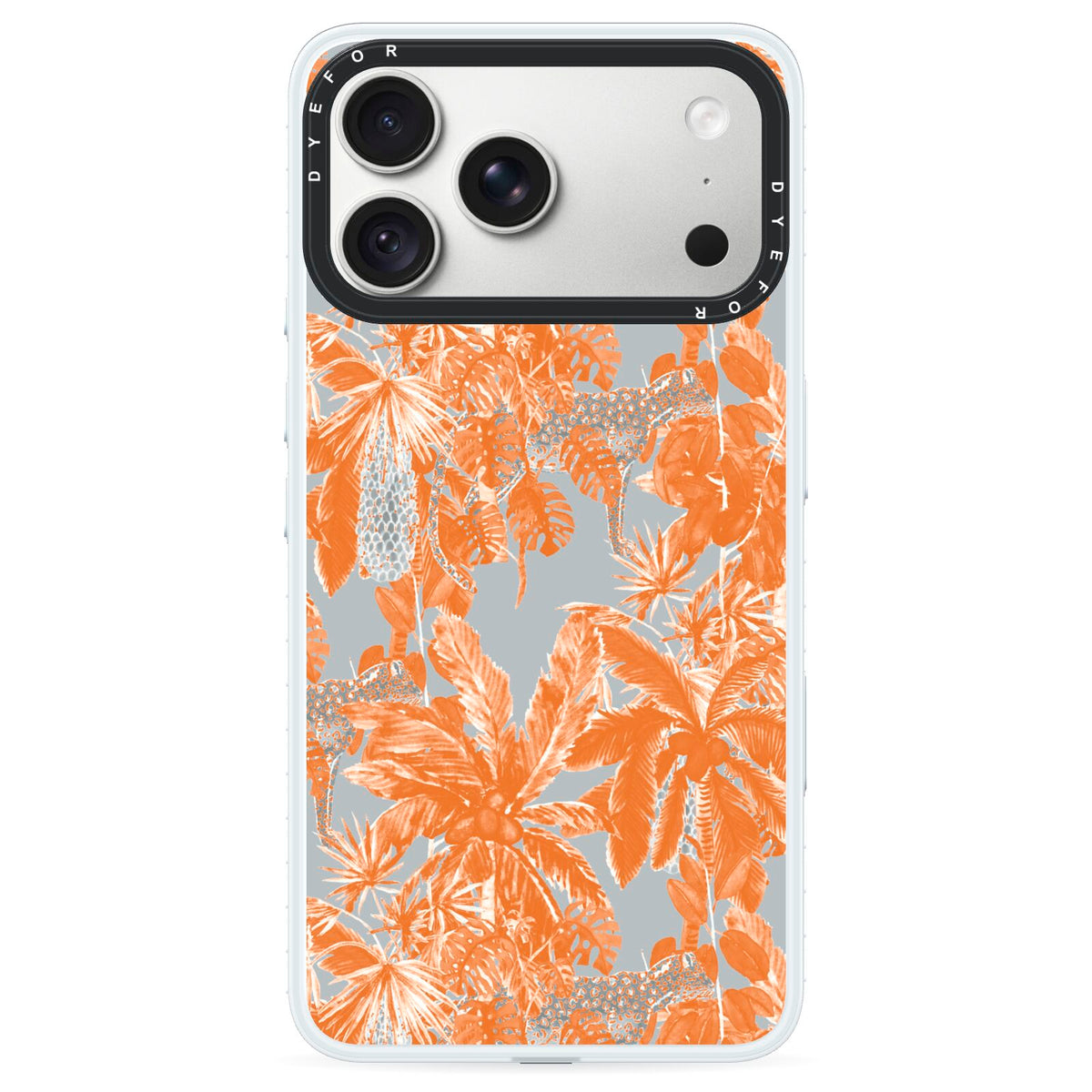 Tropical iPhone 18 Pro Max Black Impact Pre order Case on Silver phone