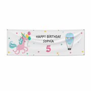 Unicorn Personalised Happy Birthday 6x2 Banner