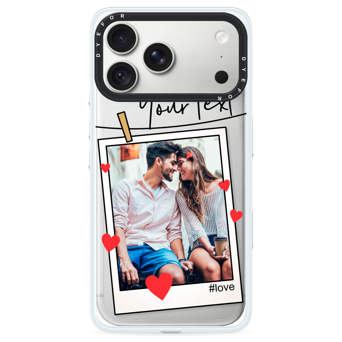Valentine s Photo iPhone 18 Pro Black Impact Pre order Case on Silver phone