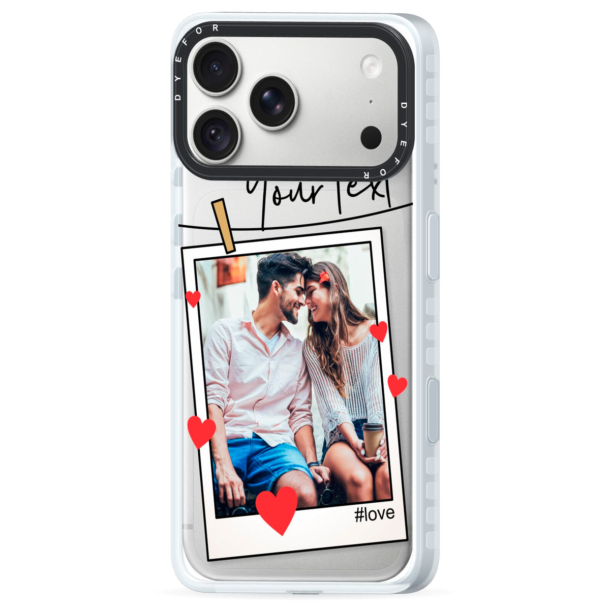 Valentine s Photo iPhone 18 Pro Max Black Impact Pre order Case Side Angle on Silver phone