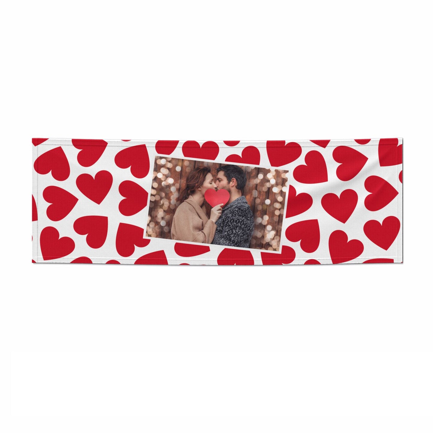 Valentines Day Heart Photo Personalised 3x1 Paper Banner