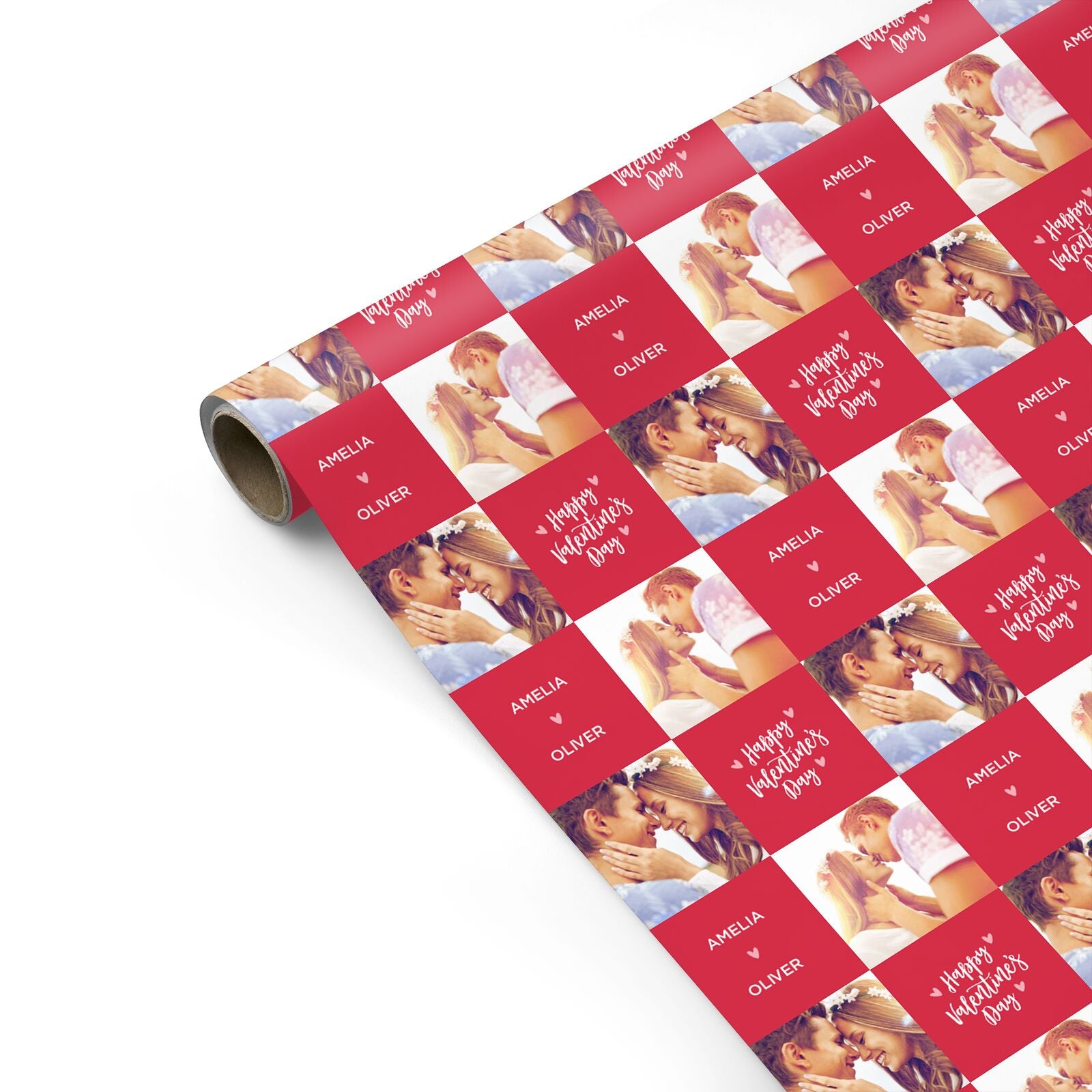 Valentines Day Personalised Photo and Name Personalised Gift Wrap