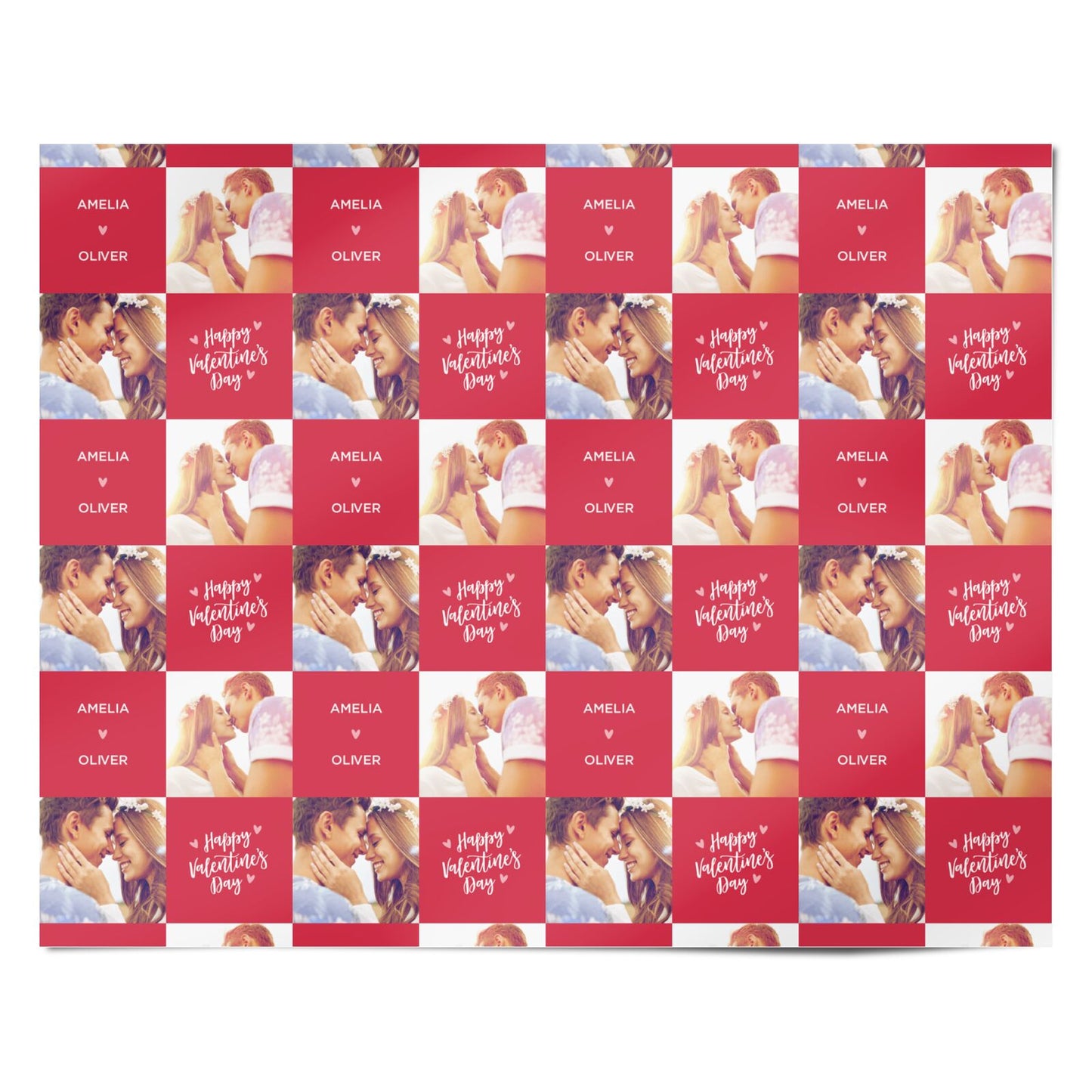 Valentines Day Personalised Photo and Name Personalised Wrapping Paper Alternative