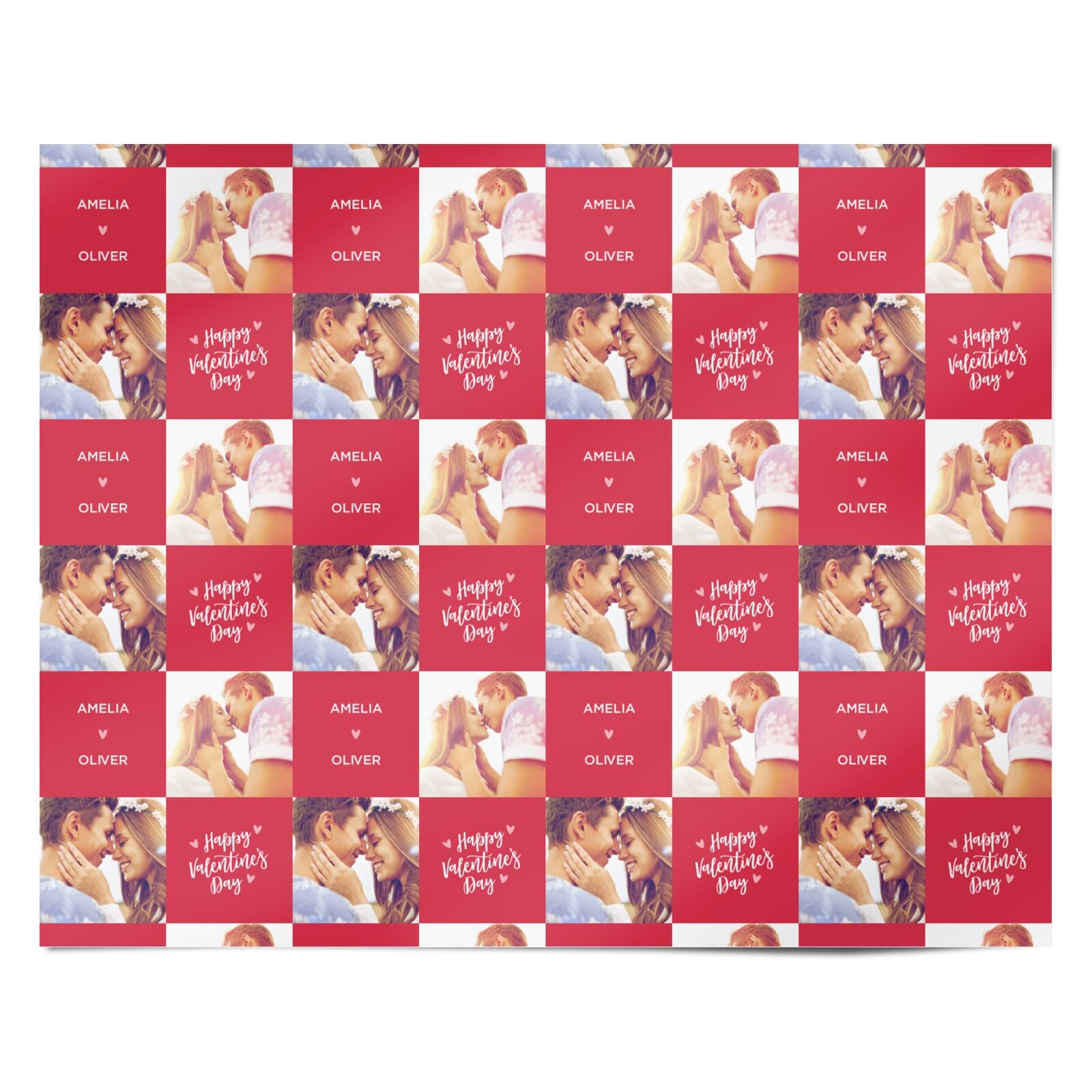 Valentines Day Personalised Photo and Name Personalised Wrapping Paper Alternative