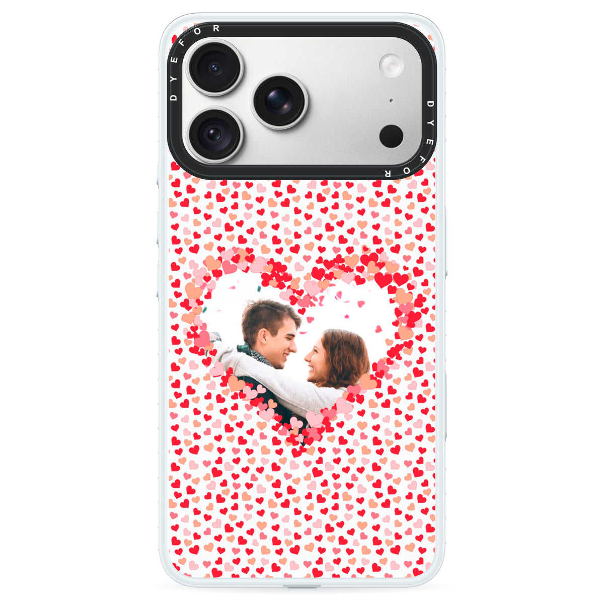 Valentines Photo Personalised iPhone 18 Pro Black Impact Pre order Case on Silver phone