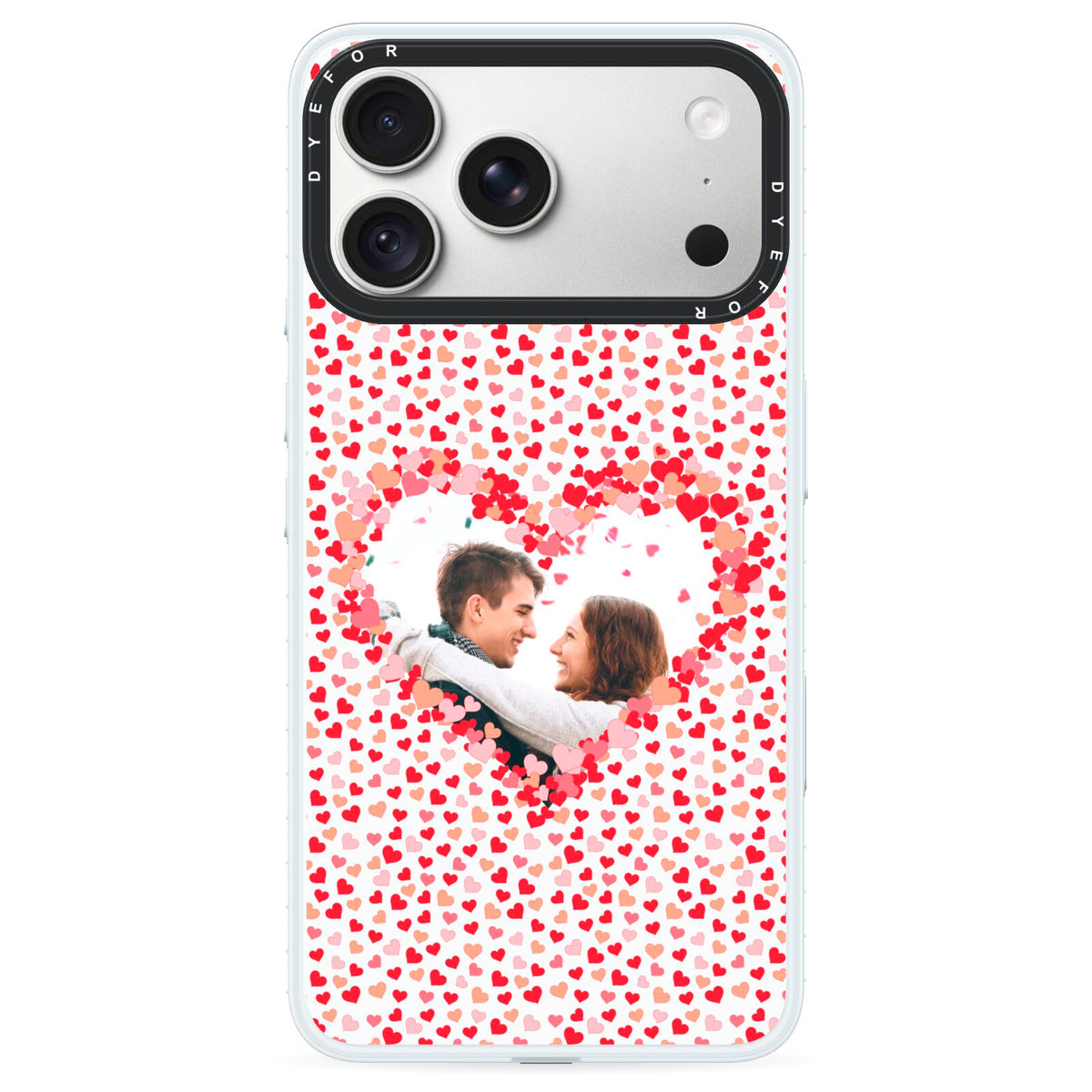 Valentines Photo Personalised iPhone 18 Pro Max Black Impact Pre order Case on Silver phone