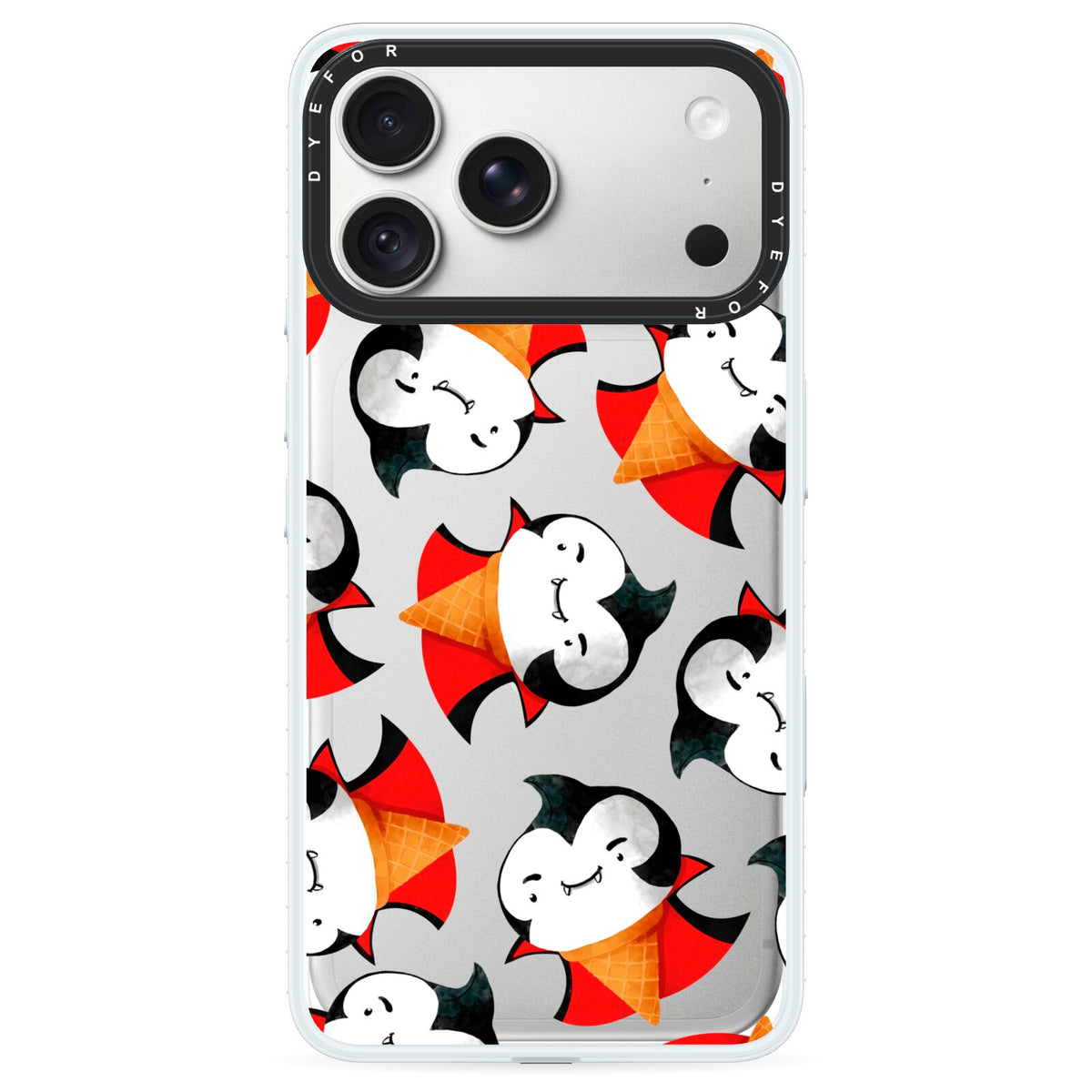 Vampire Ice Cream iPhone 18 Pro Max Black Impact Pre order Case on Silver phone
