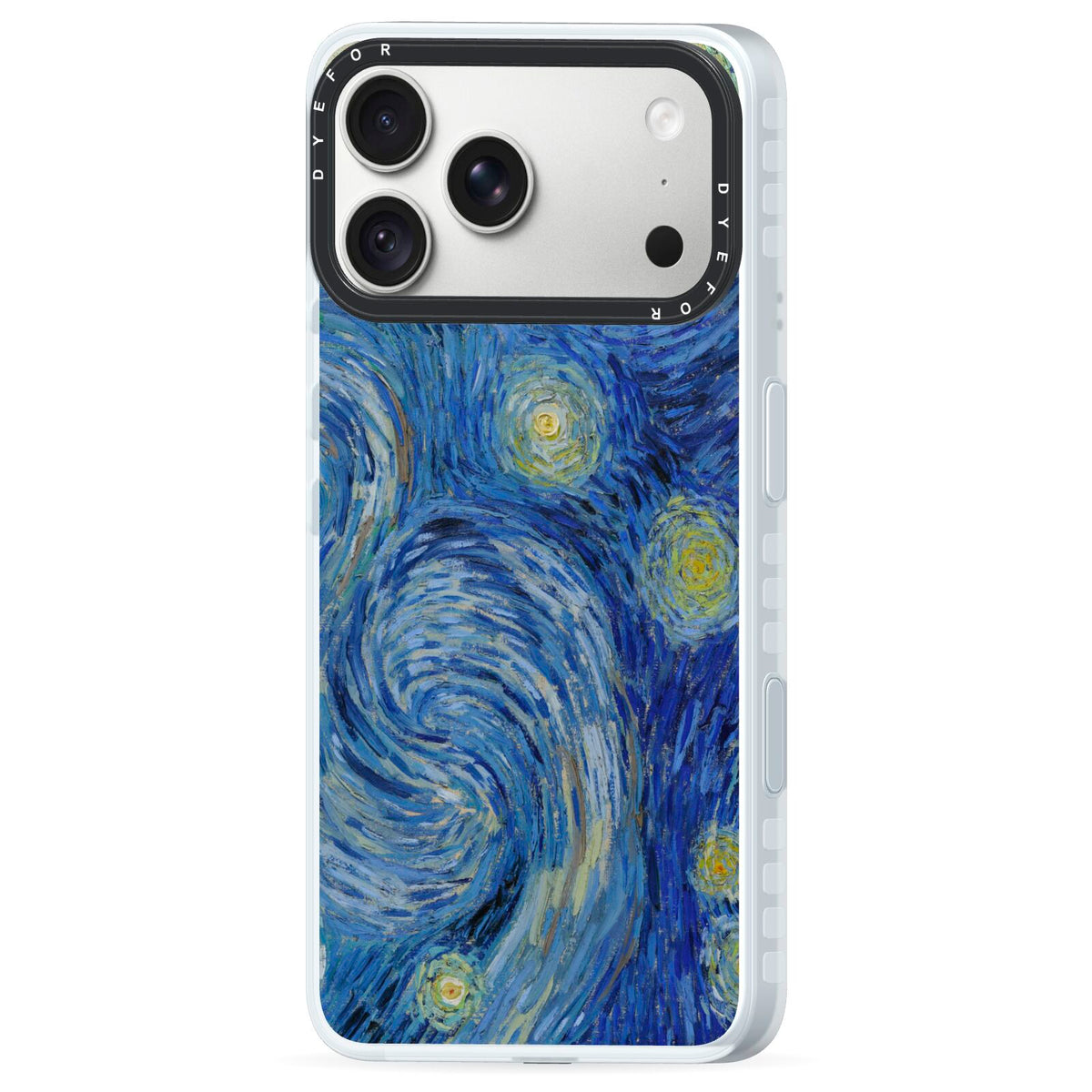 Van Gogh Starry Night iPhone 18 Pro Max Black Impact Pre order Case Side Angle on Silver phone
