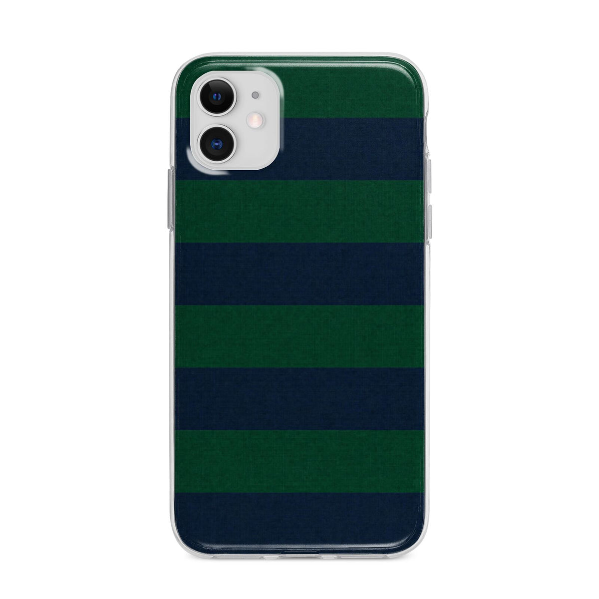 Varsity Rugby Stripe Apple iPhone 11 in White with Bumper Case