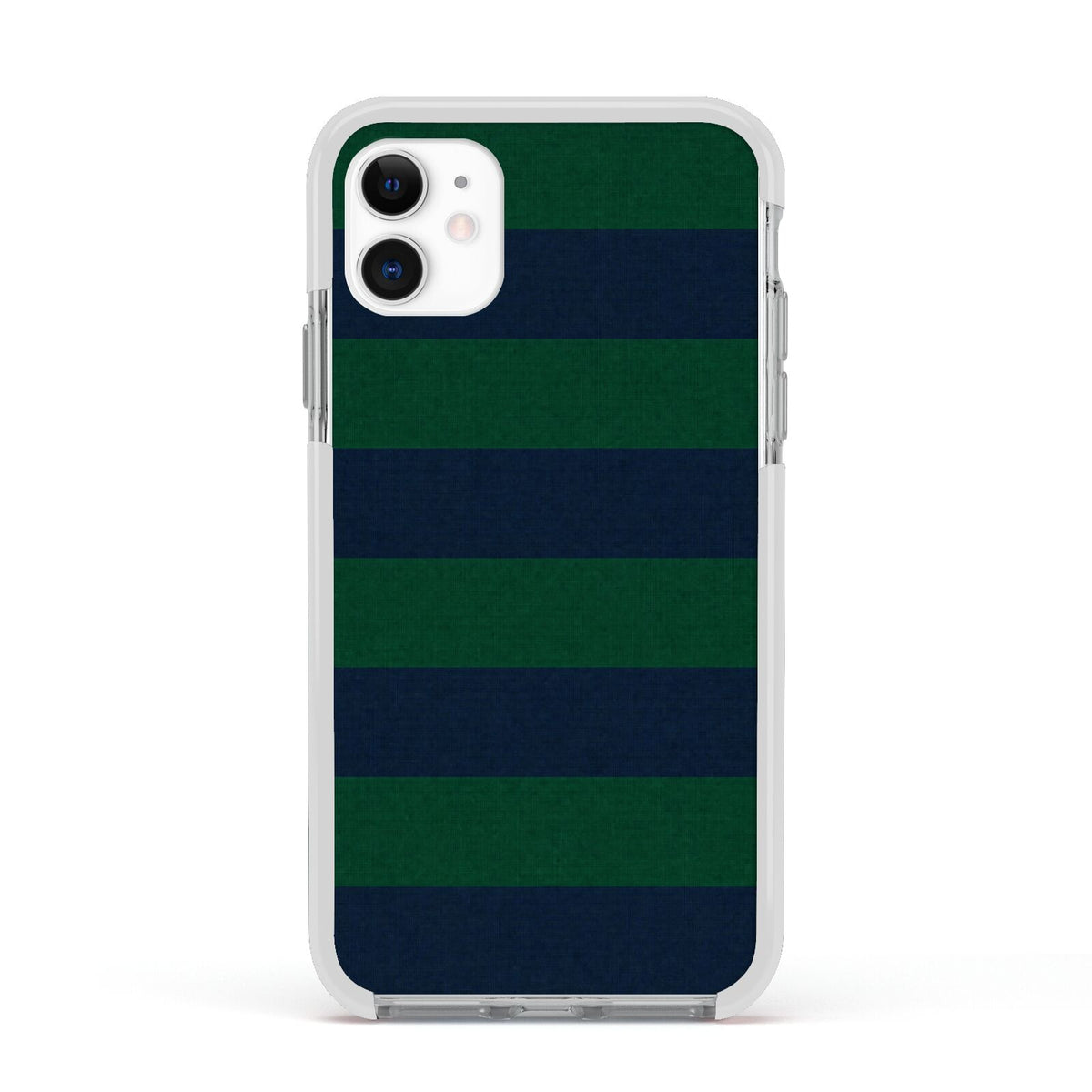 Varsity Rugby Stripe Apple iPhone 11 in White with White Impact Case