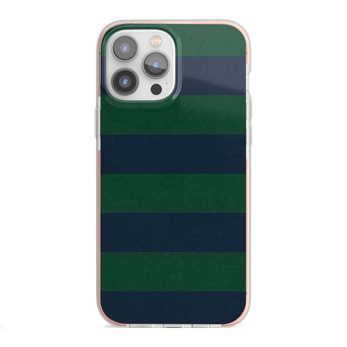 Varsity Rugby Stripe iPhone 13 Pro Max TPU Impact Case with Pink Edges