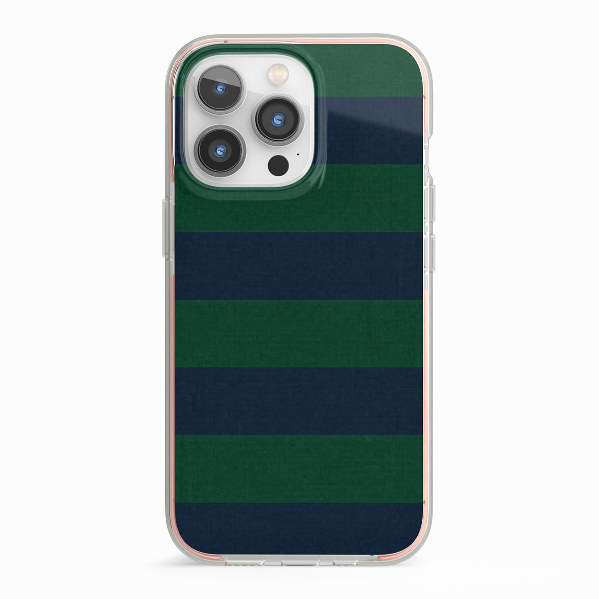 Varsity Rugby Stripe iPhone 13 Pro TPU Impact Case with Pink Edges