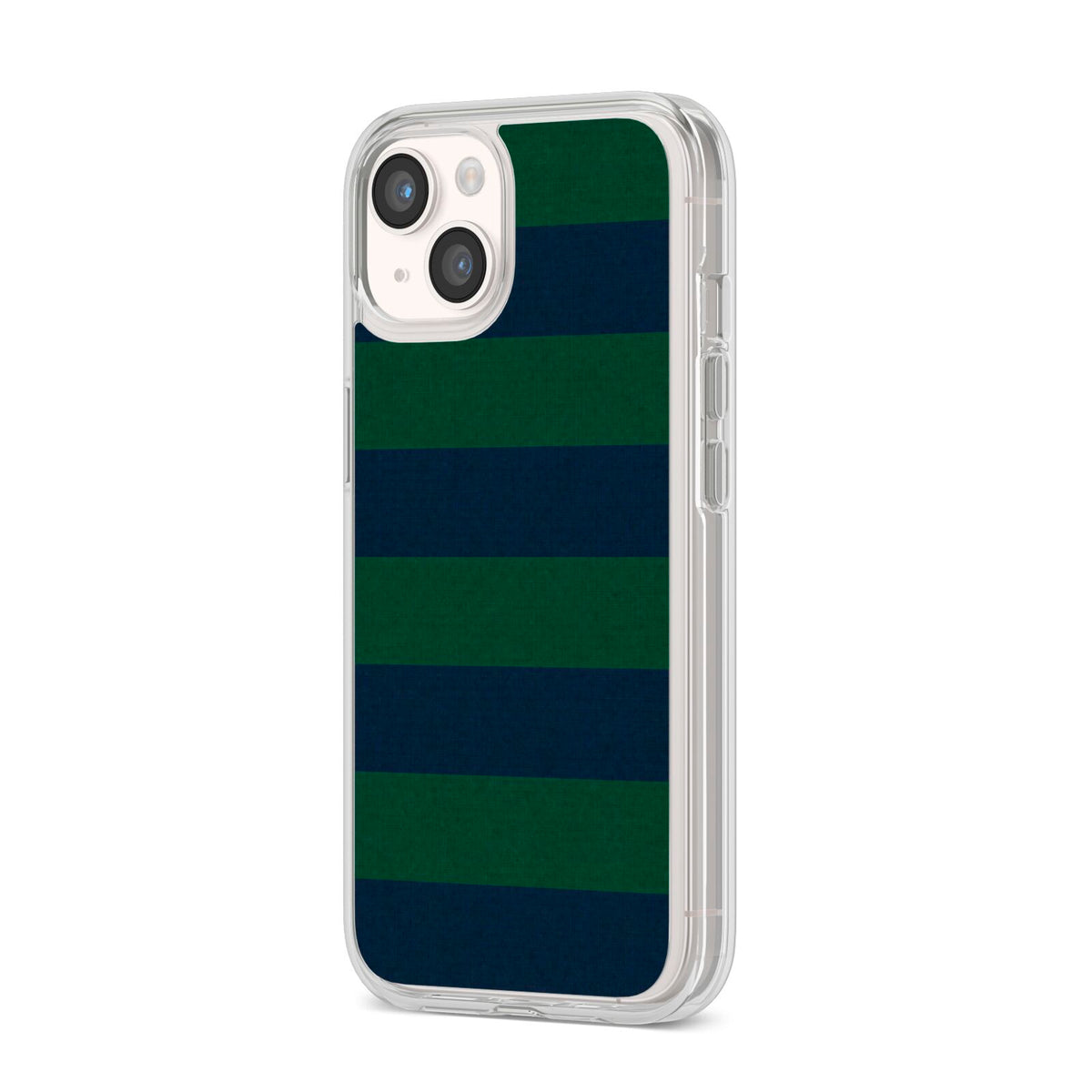 Varsity Rugby Stripe iPhone 14 Clear Tough Case Starlight Angled Image