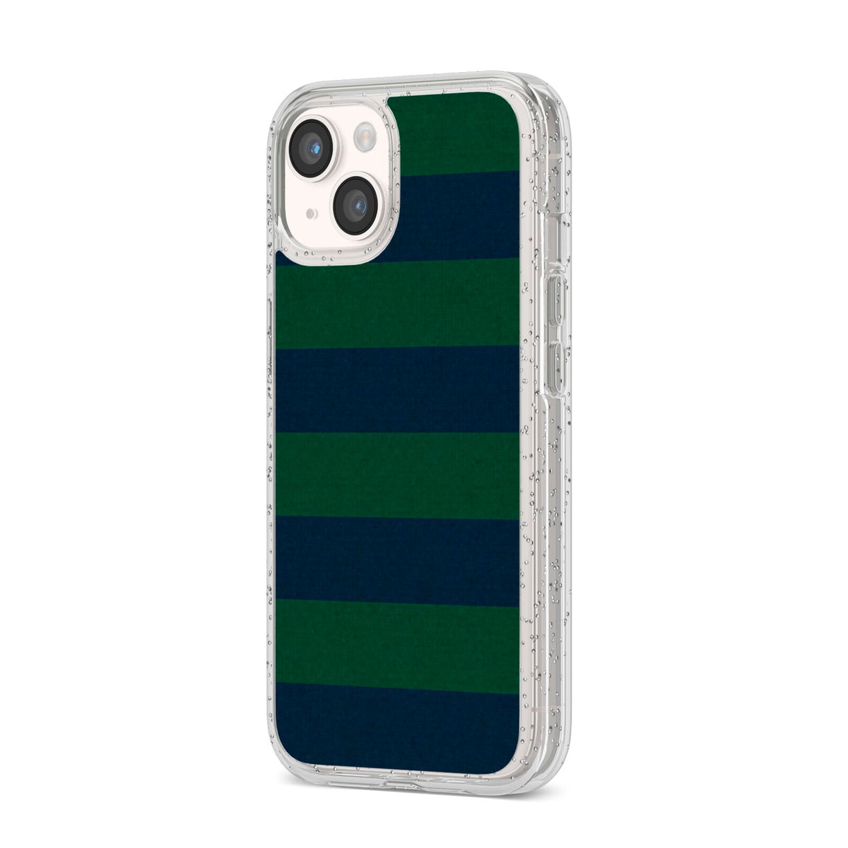 Varsity Rugby Stripe iPhone 14 Glitter Tough Case Starlight Angled Image