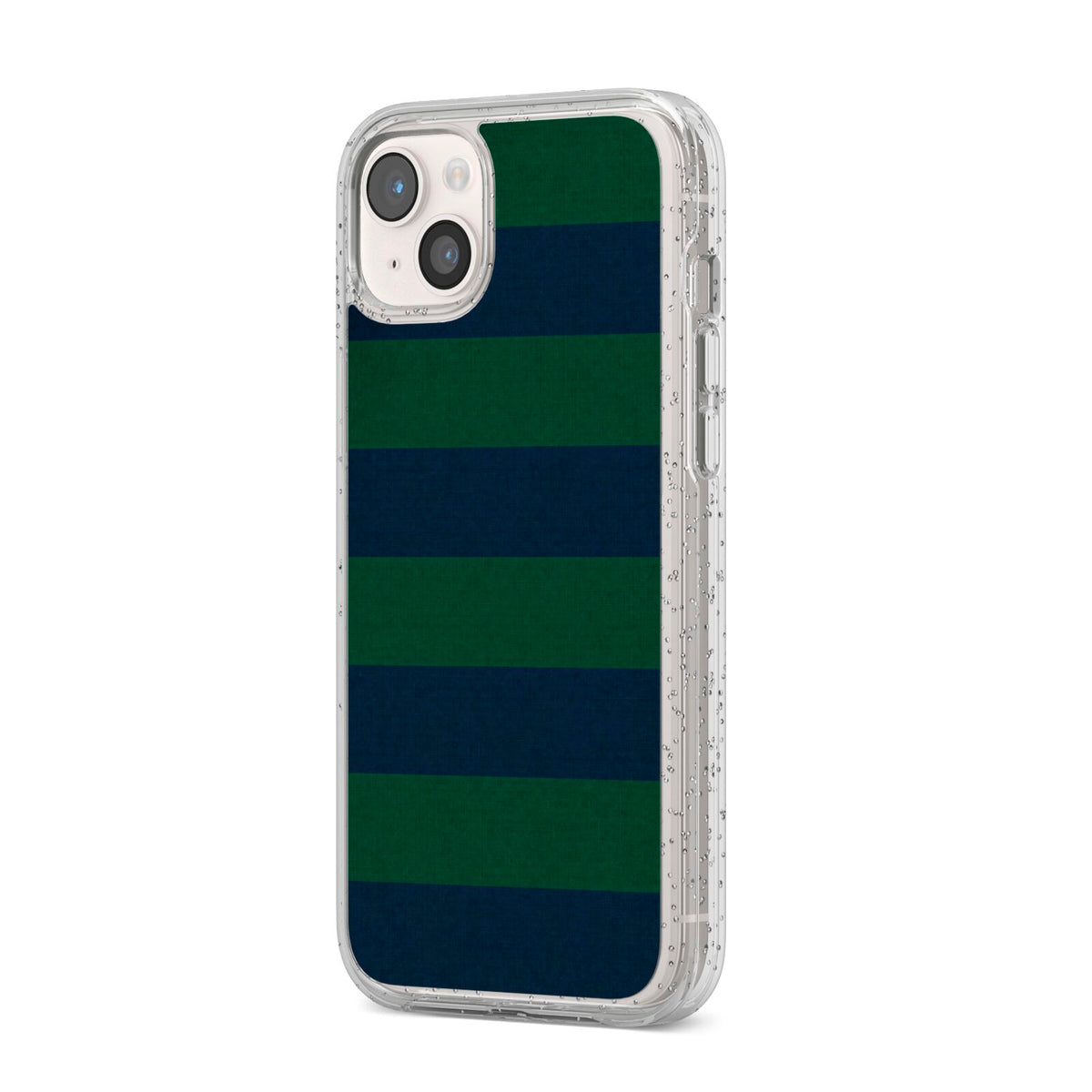 Varsity Rugby Stripe iPhone 14 Plus Glitter Tough Case Starlight Angled Image