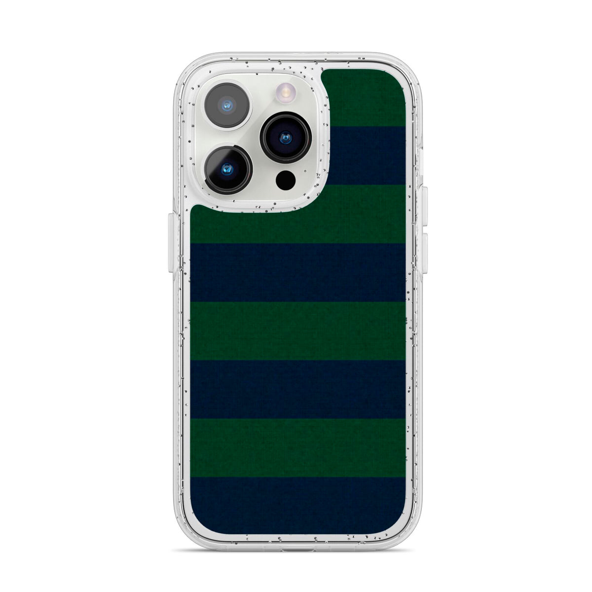 Varsity Rugby Stripe iPhone 14 Pro Glitter Tough Case Silver