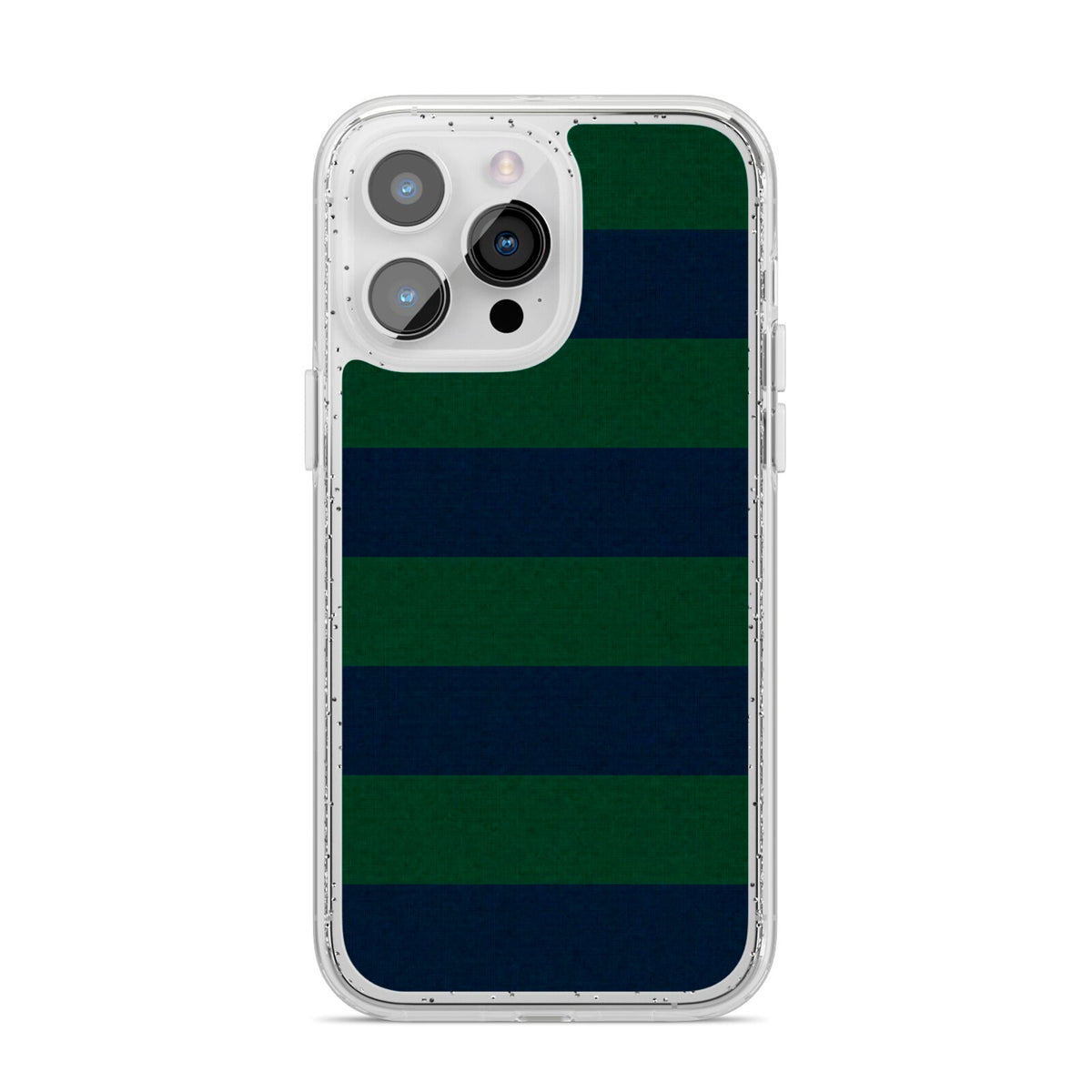 Varsity Rugby Stripe iPhone 14 Pro Max Glitter Tough Case Silver