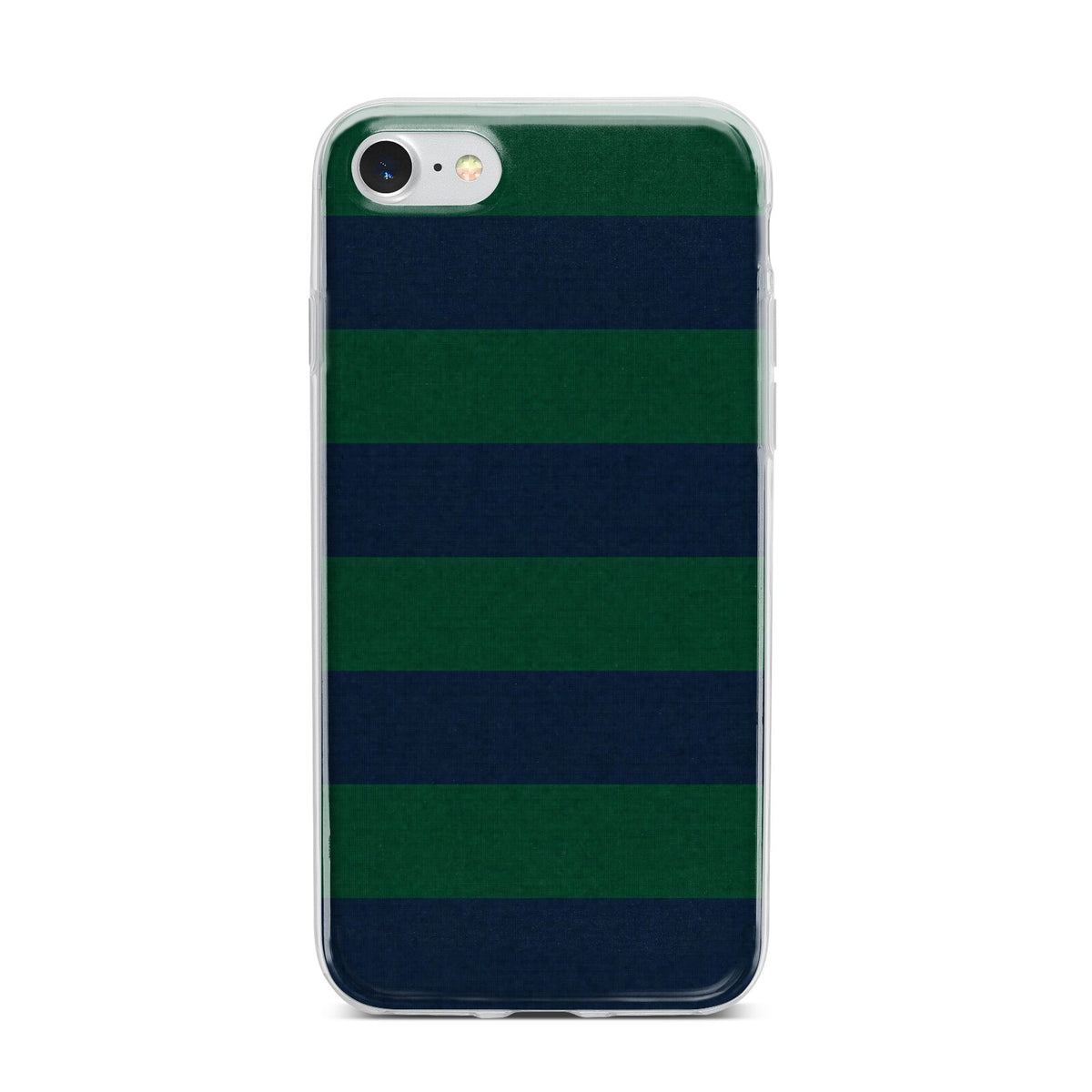 Varsity Rugby Stripe iPhone 7 Bumper Case on Silver iPhone