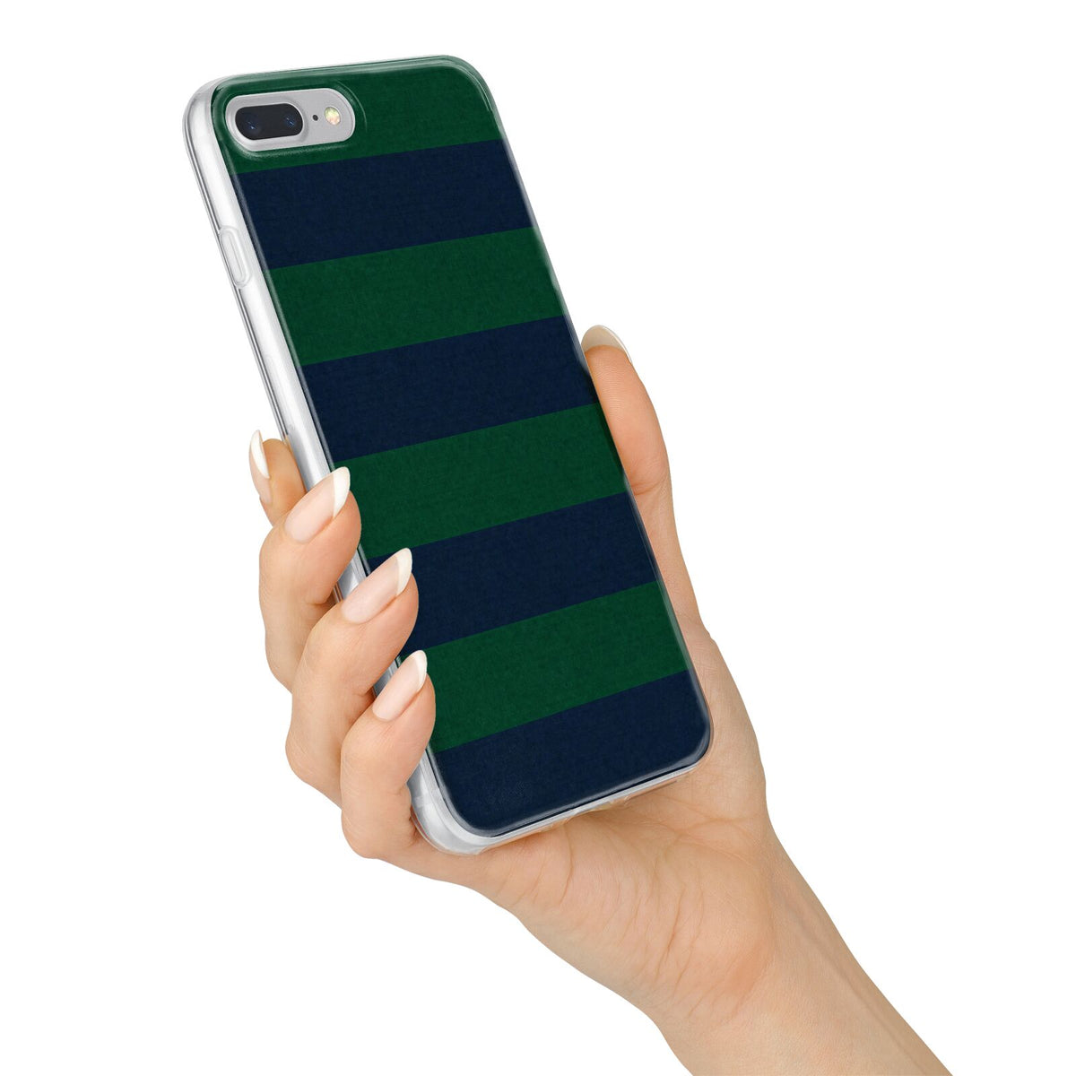 Varsity Rugby Stripe iPhone 7 Plus Bumper Case on Silver iPhone Alternative Image