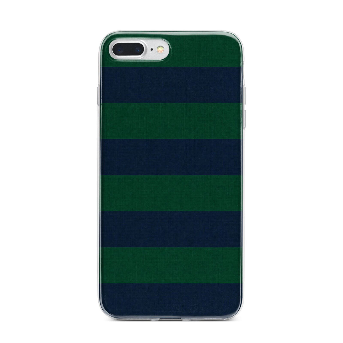 Varsity Rugby Stripe iPhone 7 Plus Bumper Case on Silver iPhone