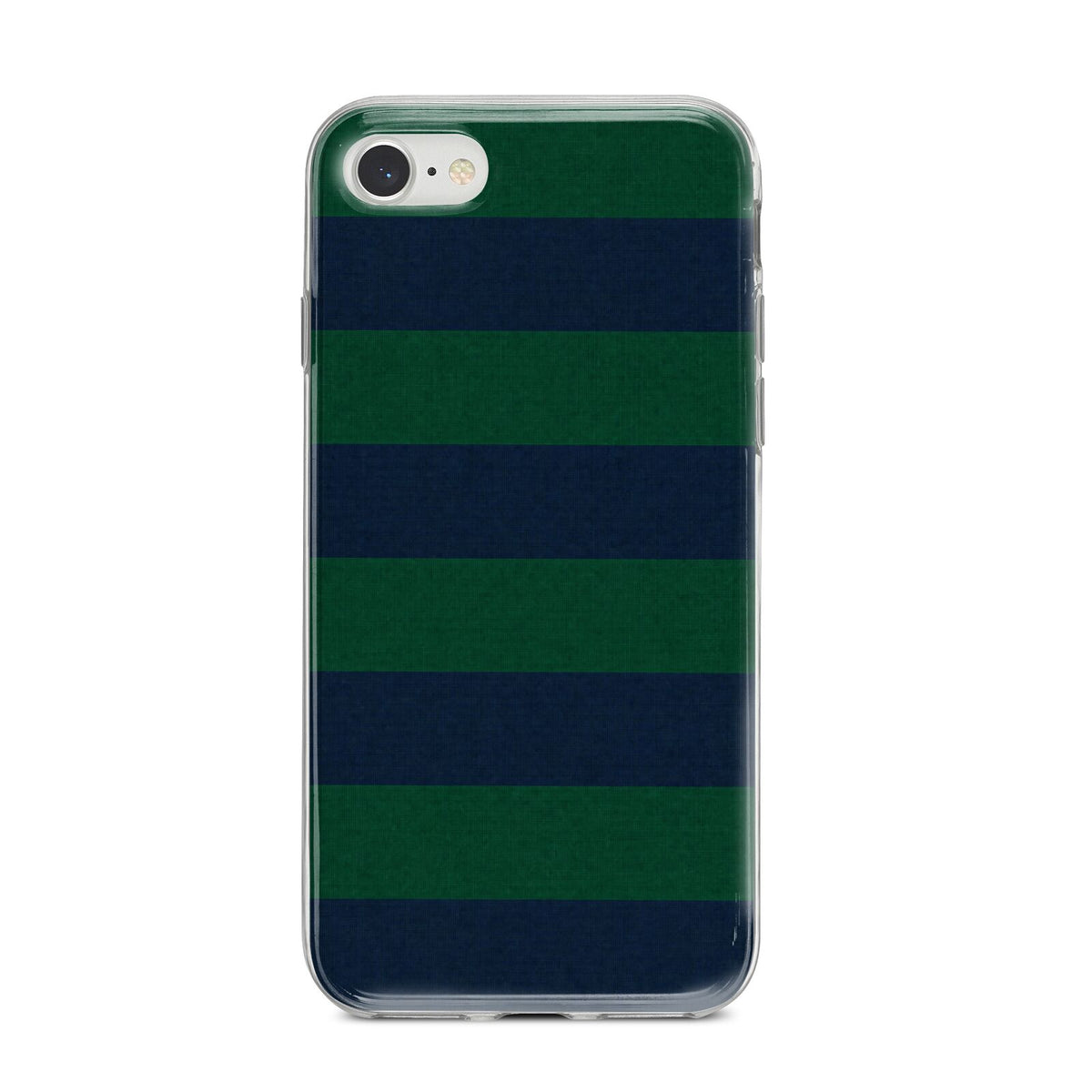 Varsity Rugby Stripe iPhone 8 Bumper Case on Silver iPhone