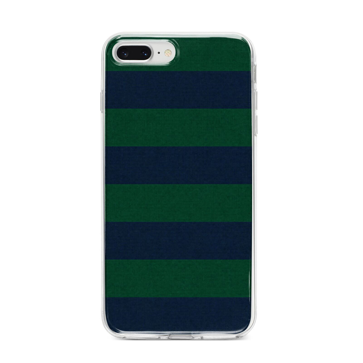 Varsity Rugby Stripe iPhone 8 Plus Bumper Case on Silver iPhone