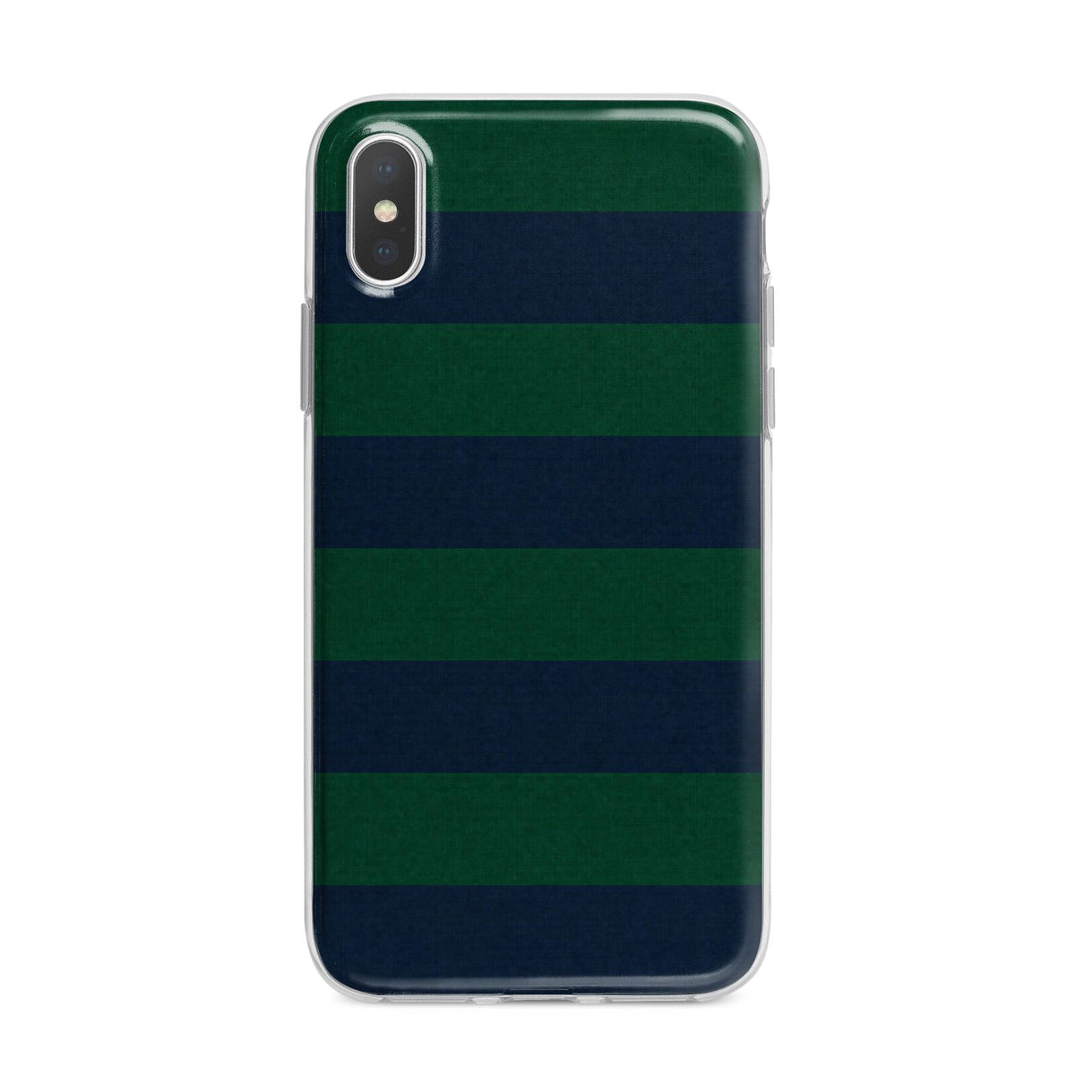 Varsity Rugby Stripe iPhone X Bumper Case on Silver iPhone Alternative Image 1