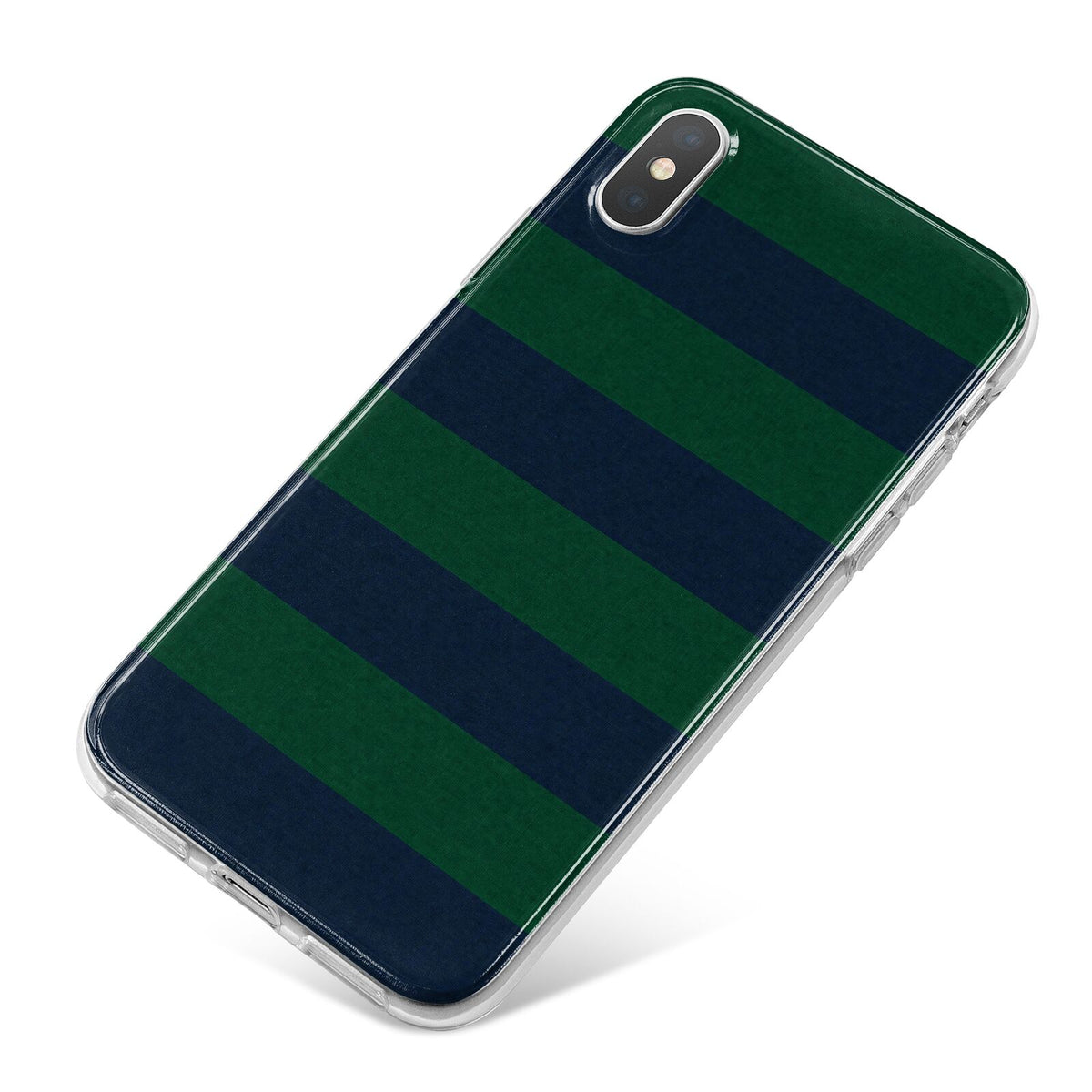 Varsity Rugby Stripe iPhone X Bumper Case on Silver iPhone