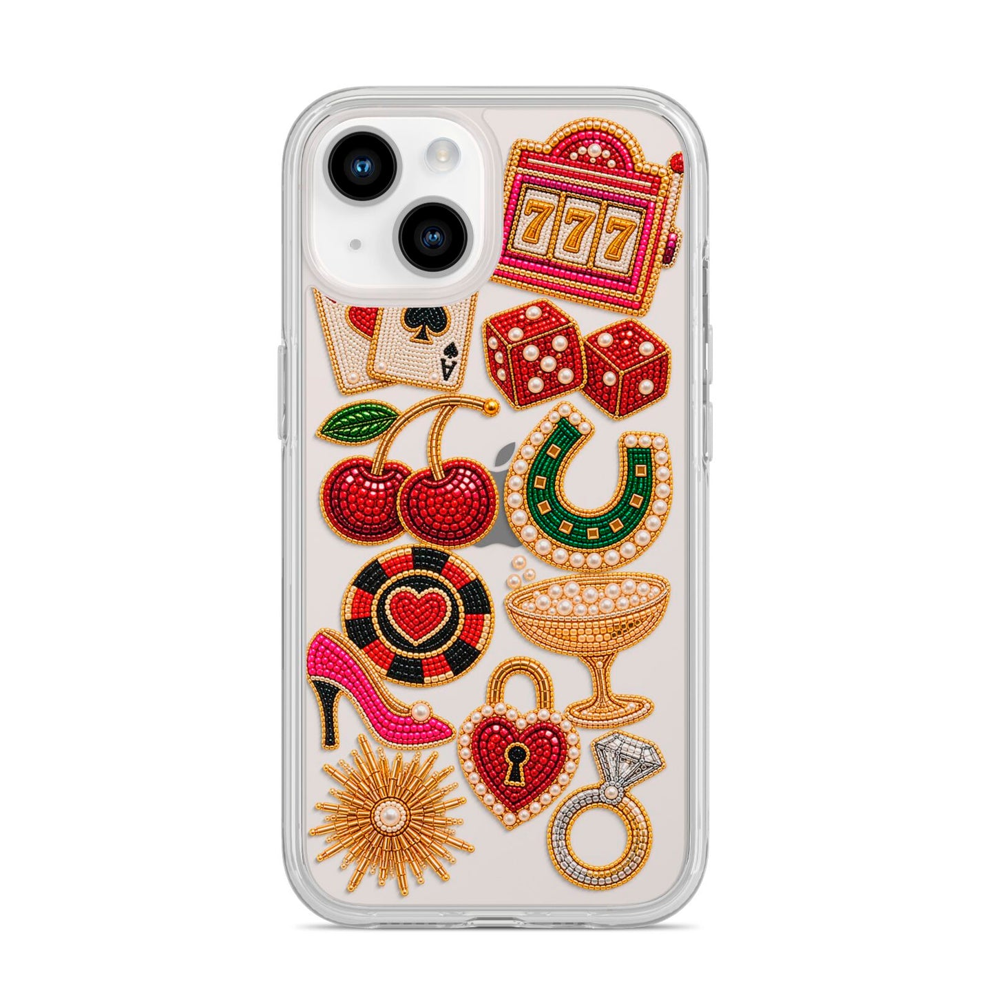 Vegas After Dark Charms iPhone 14 Clear Tough Case Starlight