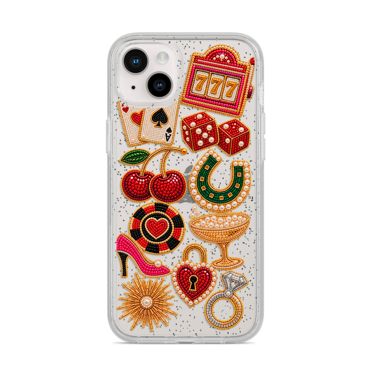 Vegas After Dark Charms iPhone 14 Plus Glitter Tough Case Starlight