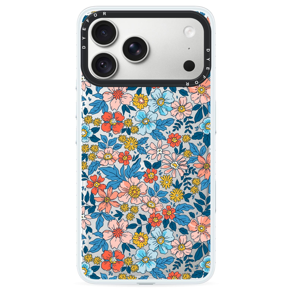 Vintage Flower iPhone 18 Pro Black Impact Pre order Case on Silver phone